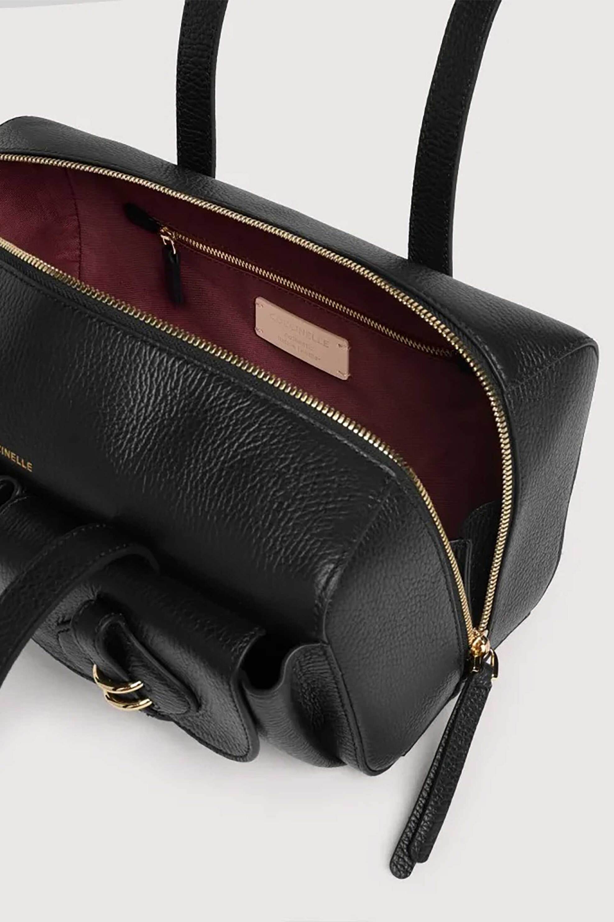 Coccinelle Γυναικεία Δερμάτινη Τσάντα Ώμου Mavery Pocket Medium - E1Vgk-120301 Μαύρο