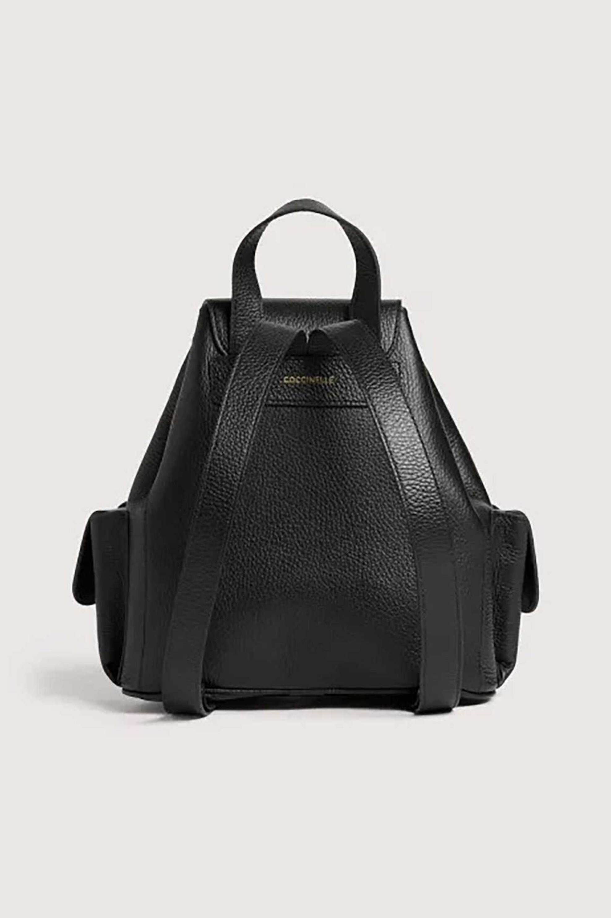 COCCINELLE Coccinelle γυναικεία δερμάτινη τσάντα backpack "Mavery Pocket Medium" - E1VGK-140101 Μαύρο - 3