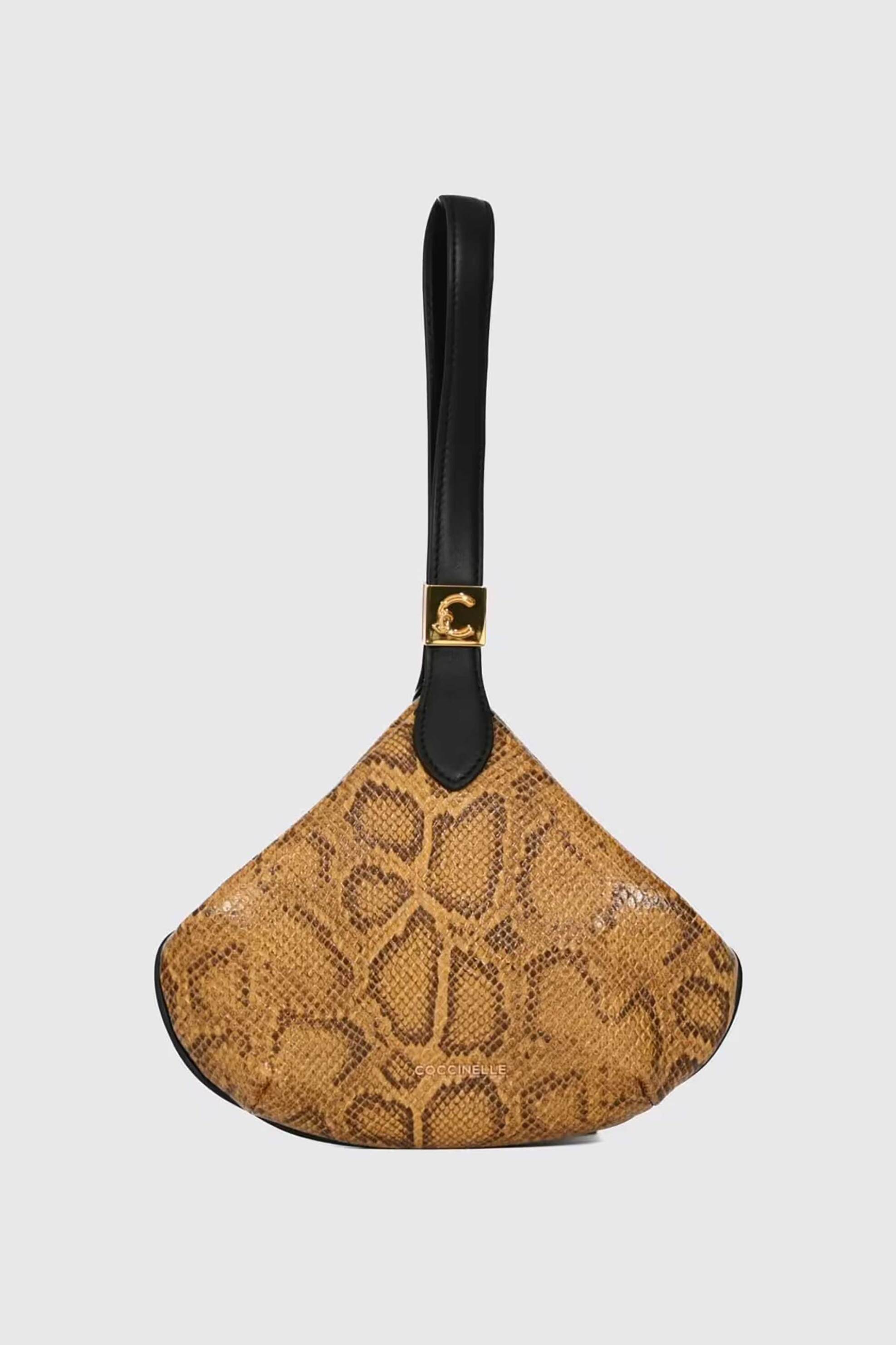 COCCINELLE Coccinelle γυναικείο mini bag ώμου με snake print - E5VJ1-580101 Κίτρινο Honey