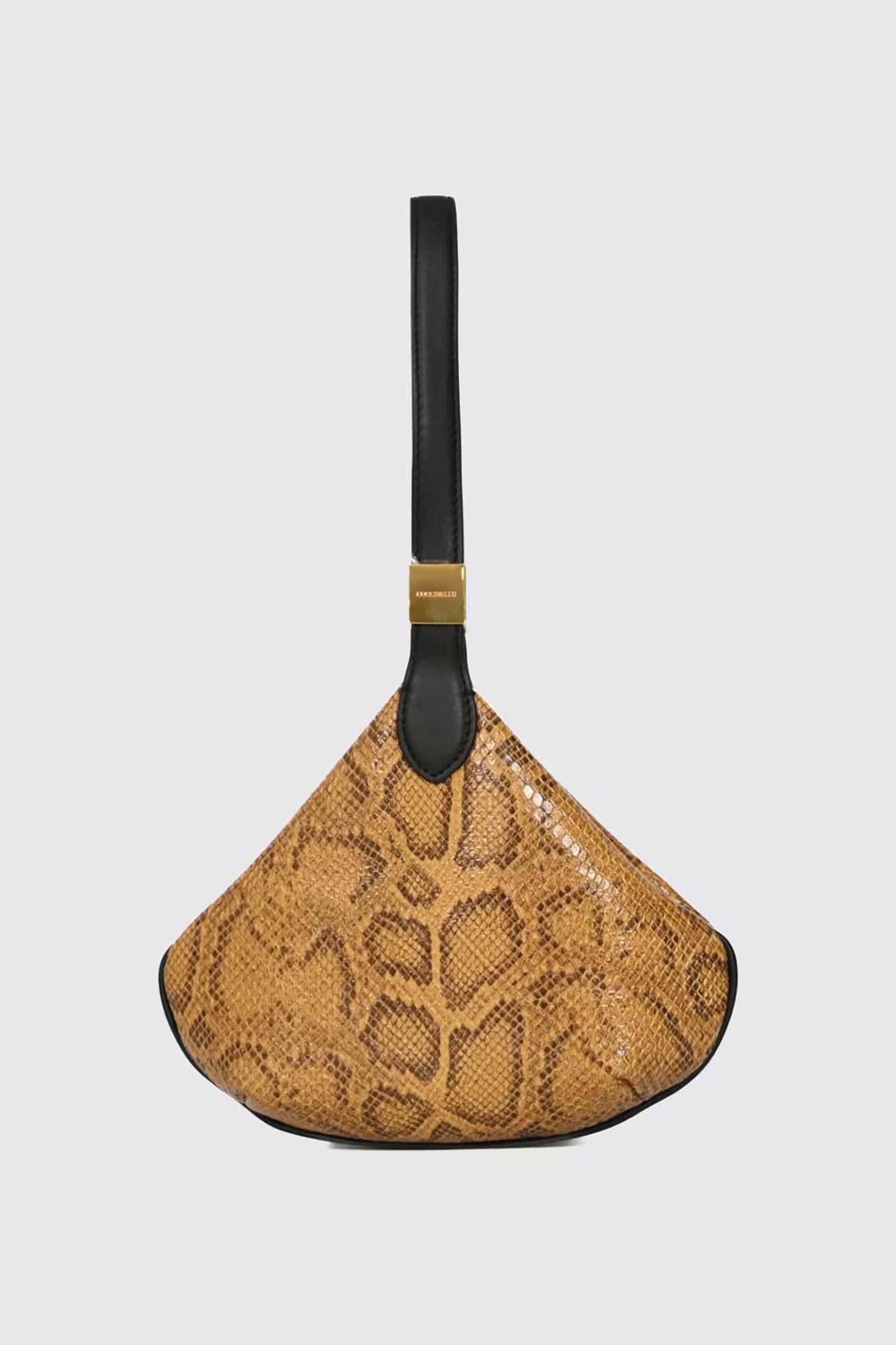 COCCINELLE Coccinelle γυναικείο mini bag ώμου με snake print - E5VJ1-580101 Κίτρινο Honey - 2