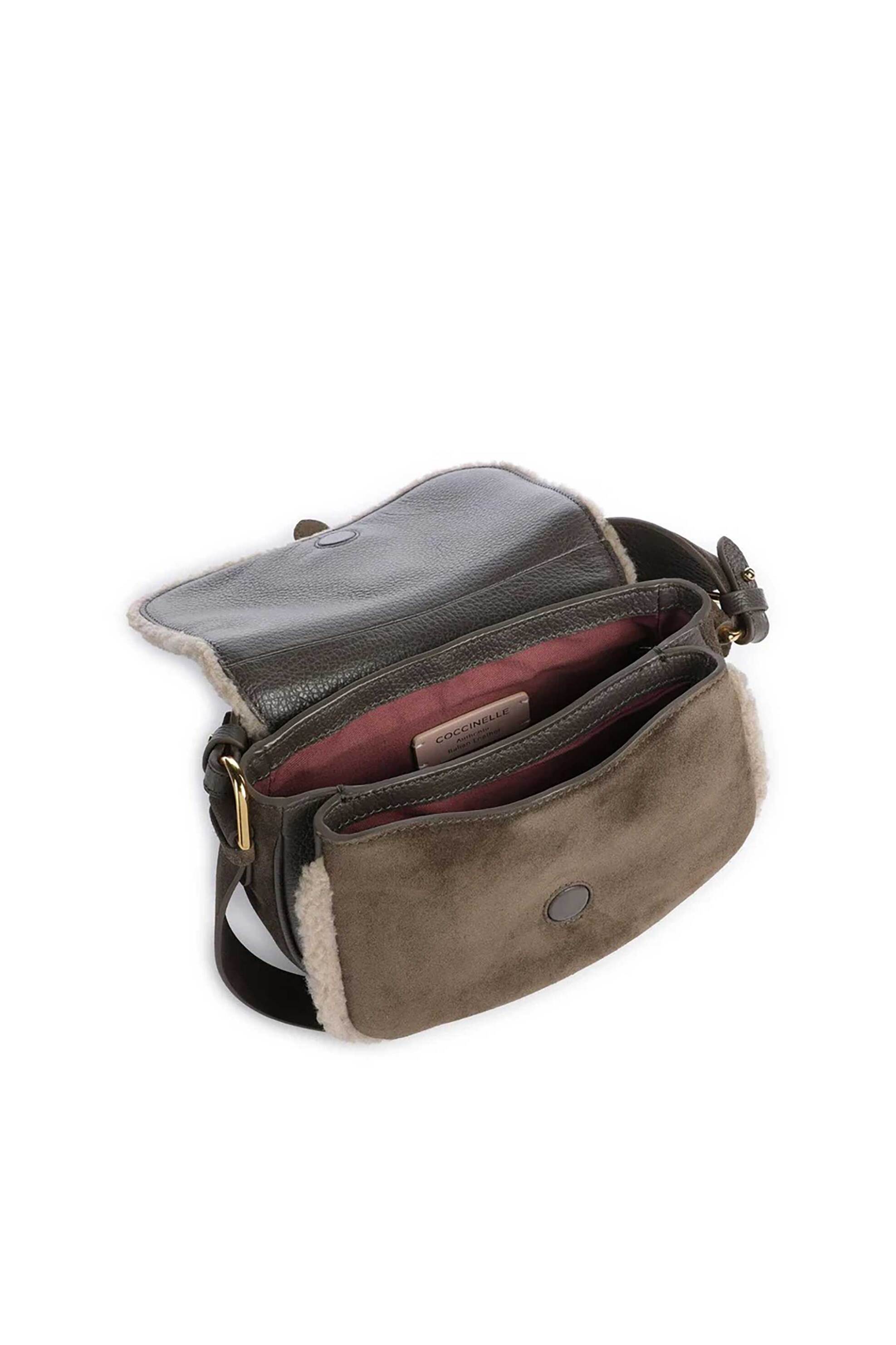 COCCINELLE Coccinelle γυναικεία τσάντα ώμου suede "Mavery Small" - E1V7J-180201 Λαδί - 3