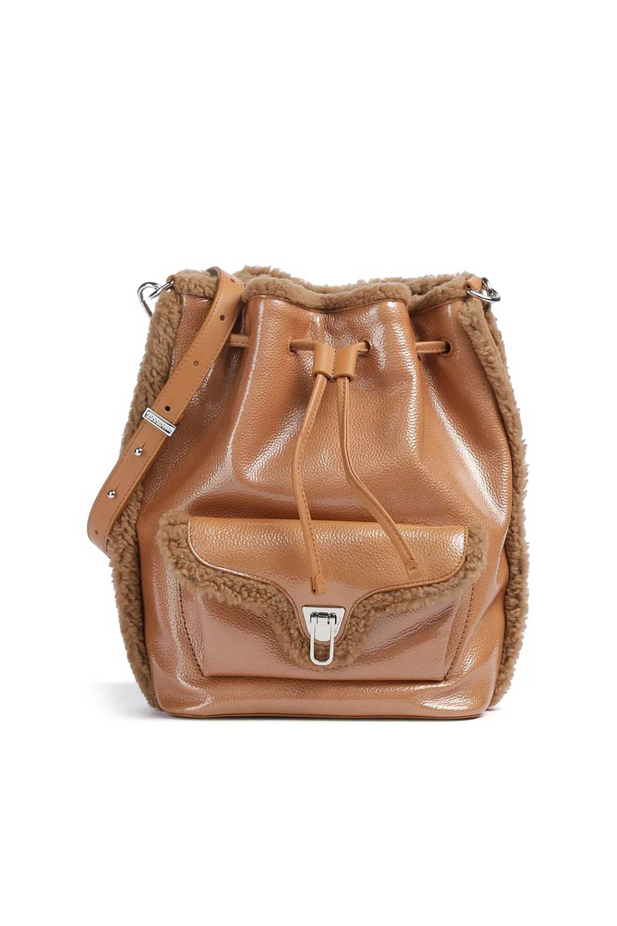 COCCINELLE Coccinelle γυναικεία τσάντα ώμου με faux γούνα "Beat Bucket" - E1VB6-230201 Καμηλό