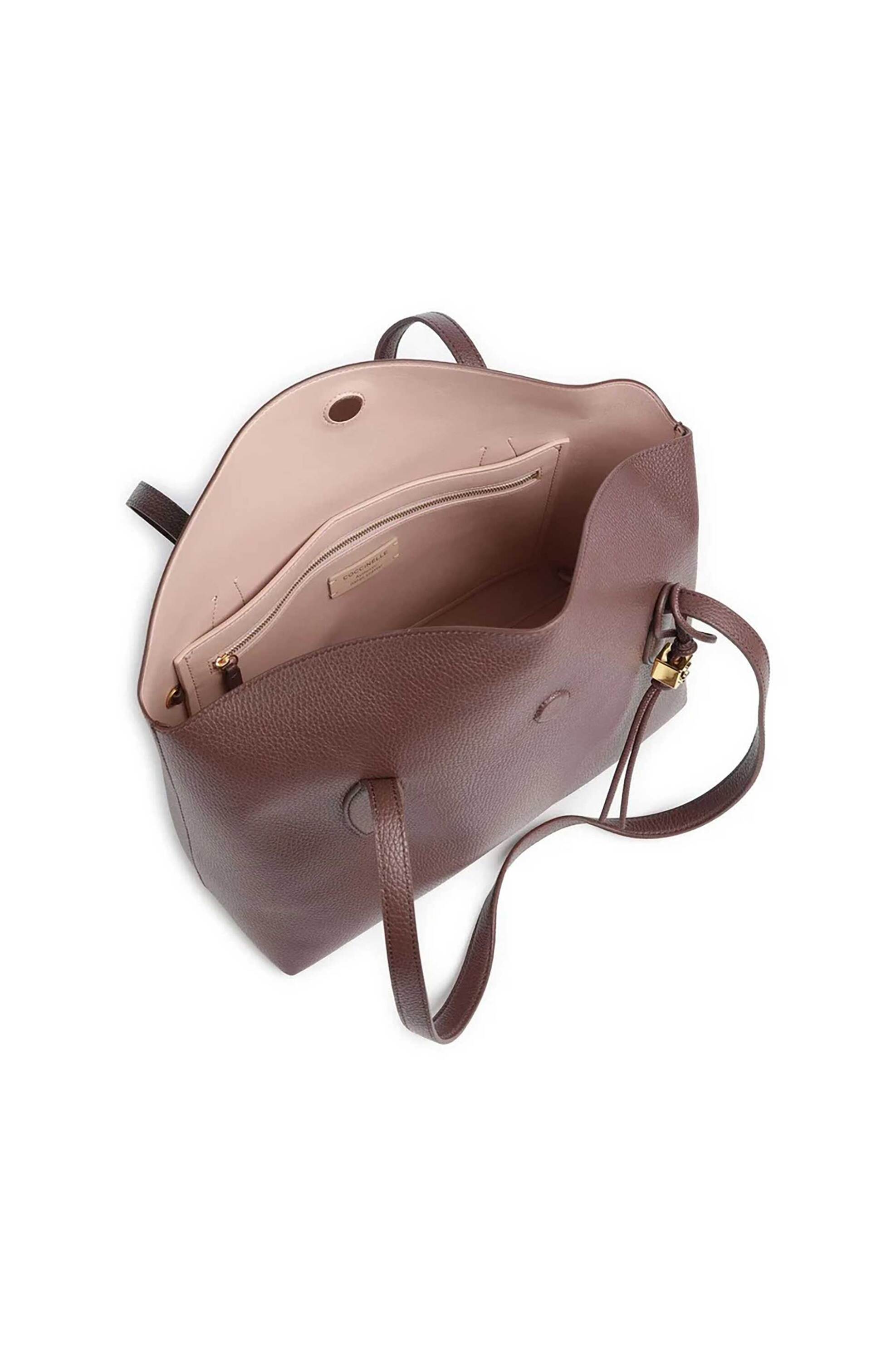 COCCINELLE Coccinelle γυναικεία τσάντα ώμου "Thess Tote" - E1VCA-110101 Καφέ Σκούρο - 3