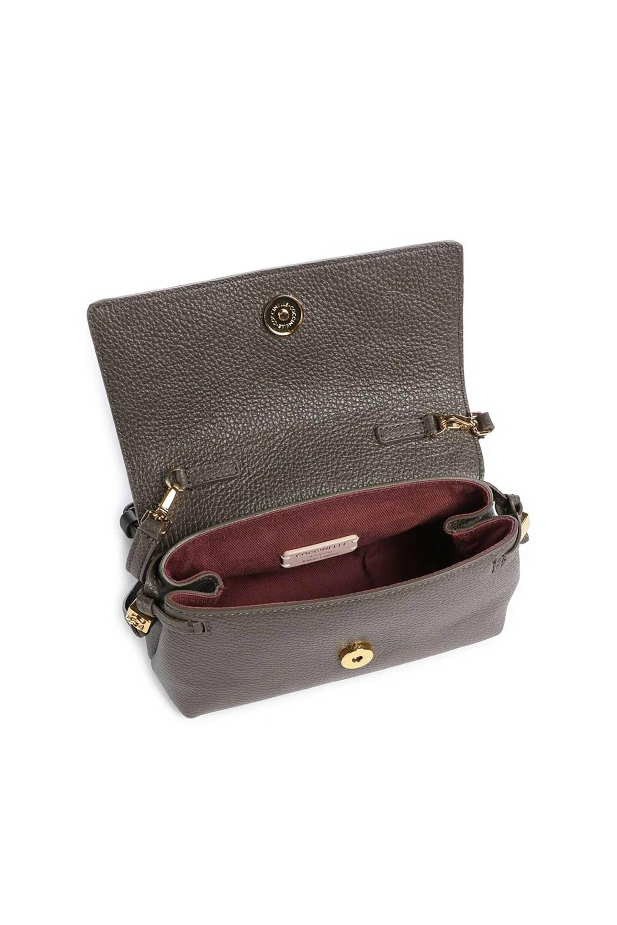 COCCINELLE Coccinelle γυναικεία τσάντα crossbody "Thess Mini" - E5VCA-550101 Γκρι - 3