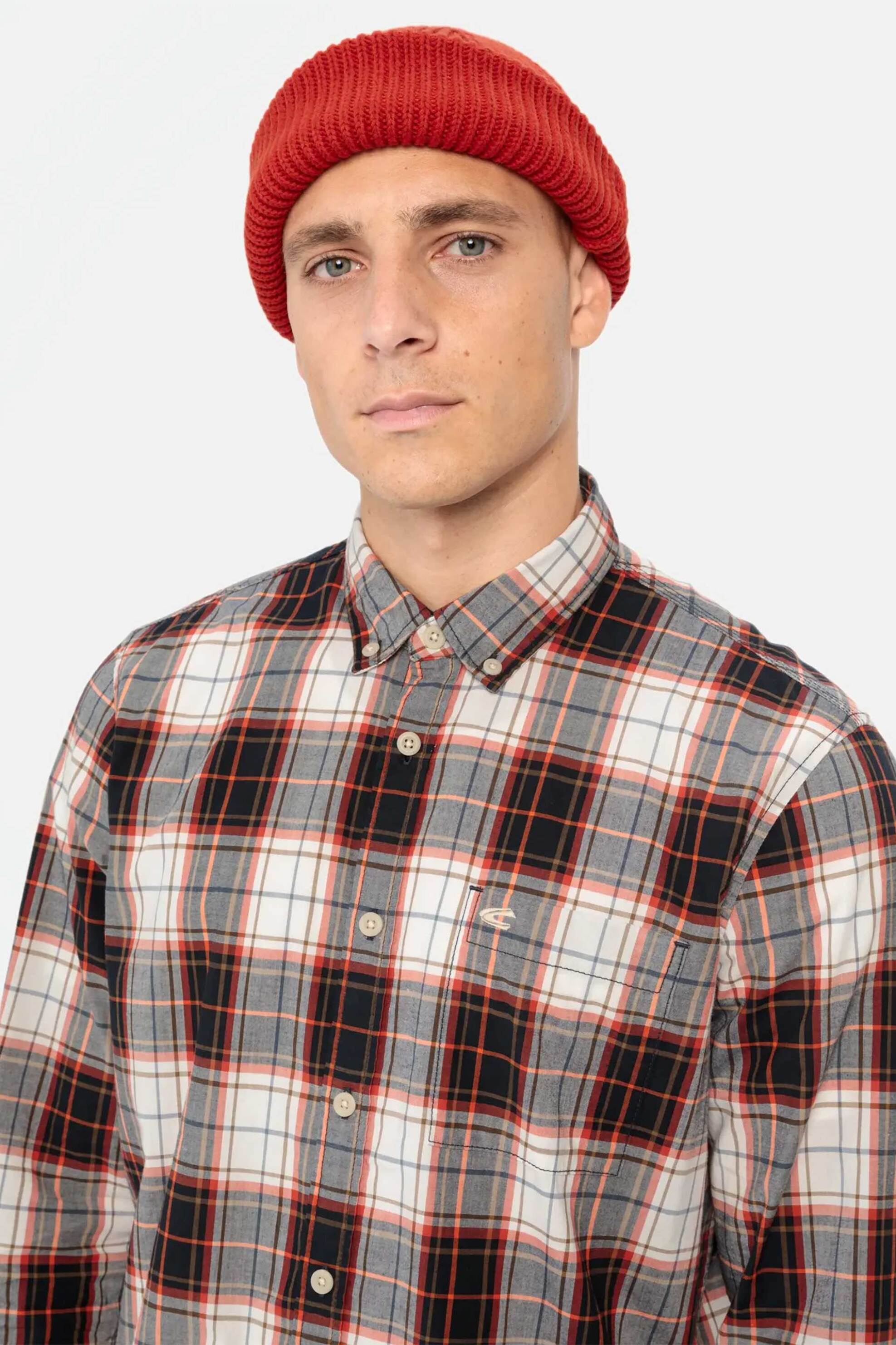 Camel Active ανδρικό πουκάμισο button down με καρό σχέδιο Regular Fit - C242-409111-4S11 Κεραμιδί φωτογραφία