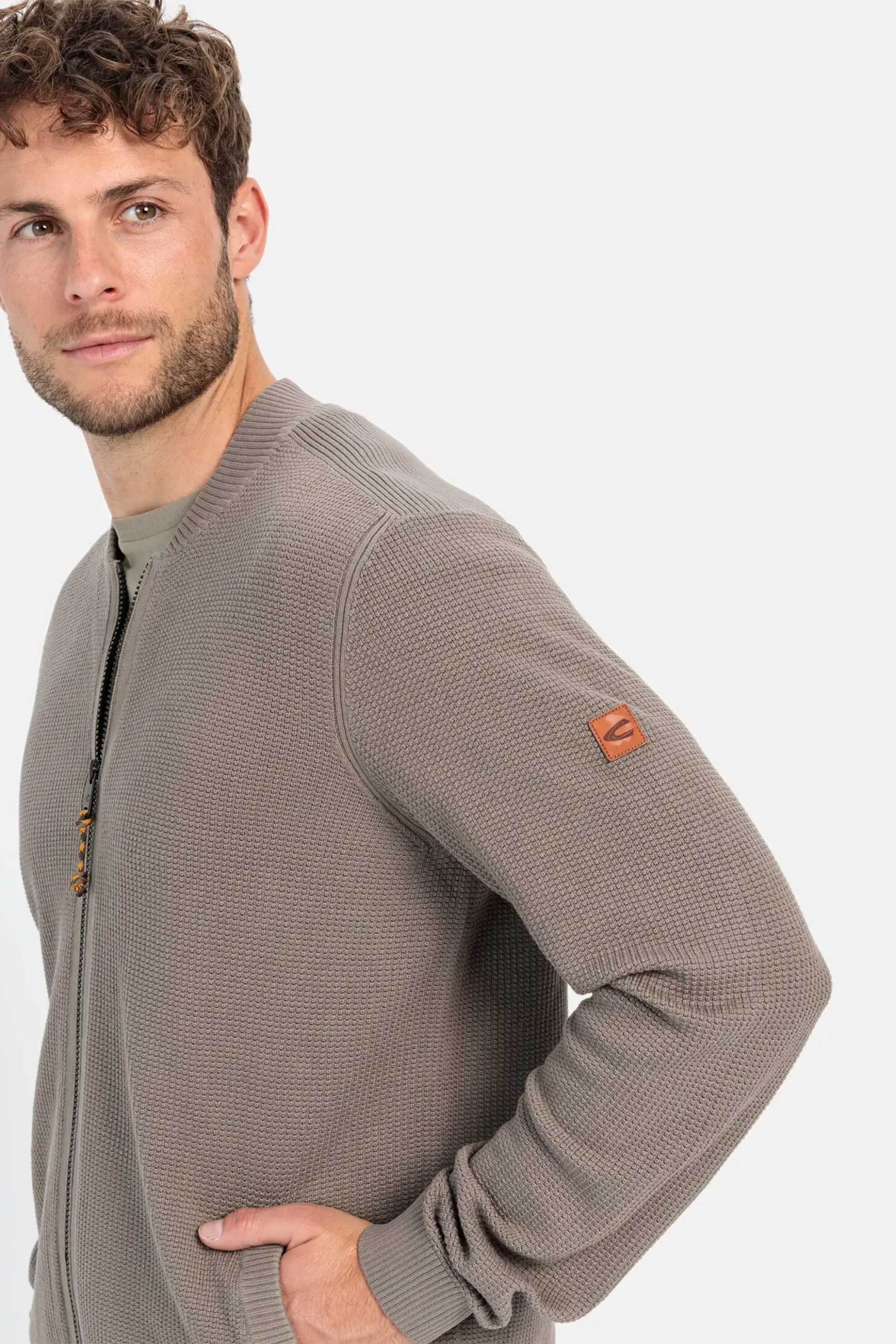 Camel Active ανδρική πλεκτή ζακέτα Regular Fit - C242-409508-4K13 Γκρι φωτογραφία