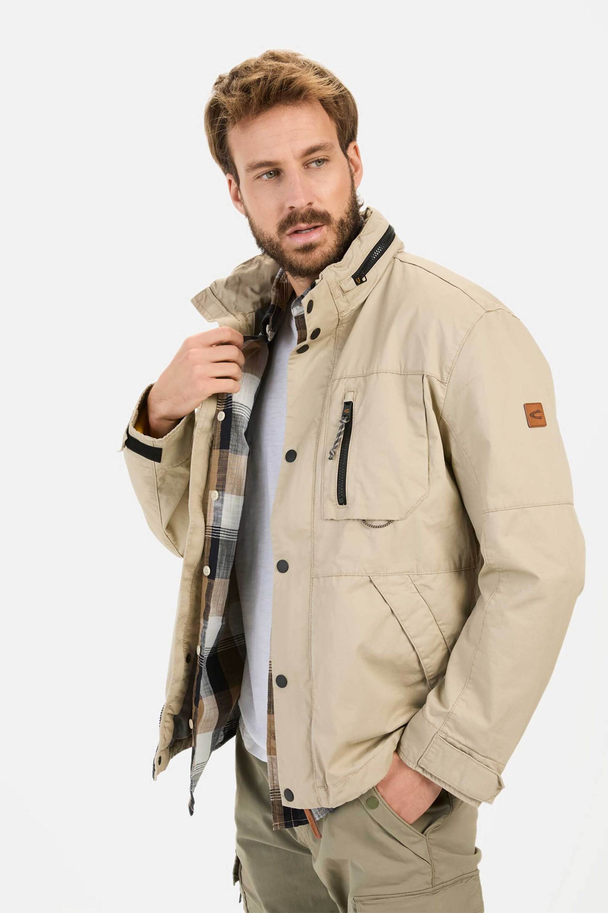 CAMEL ACTIVE Camel Active ανδρικό μπουφάν με κρυφή κουκούλα και τσέπες - C251-430910-5N60 Μπεζ