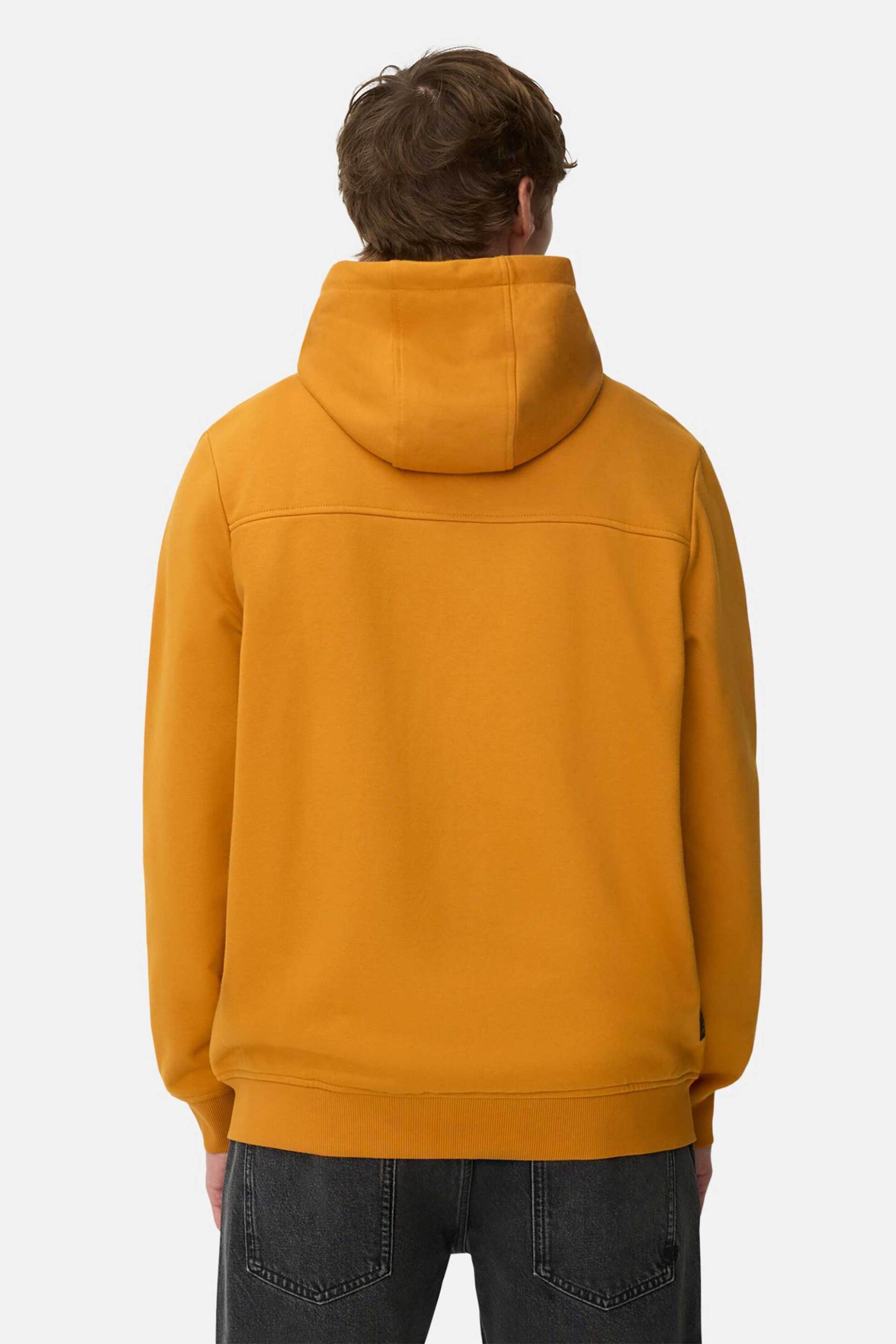 Camel Active ανδρική ζακέτα φούτερ με κουκούλα και monogram στο μανίκι Regular Fit - C252-409406-6W52 Μουσταρδί φωτογραφία