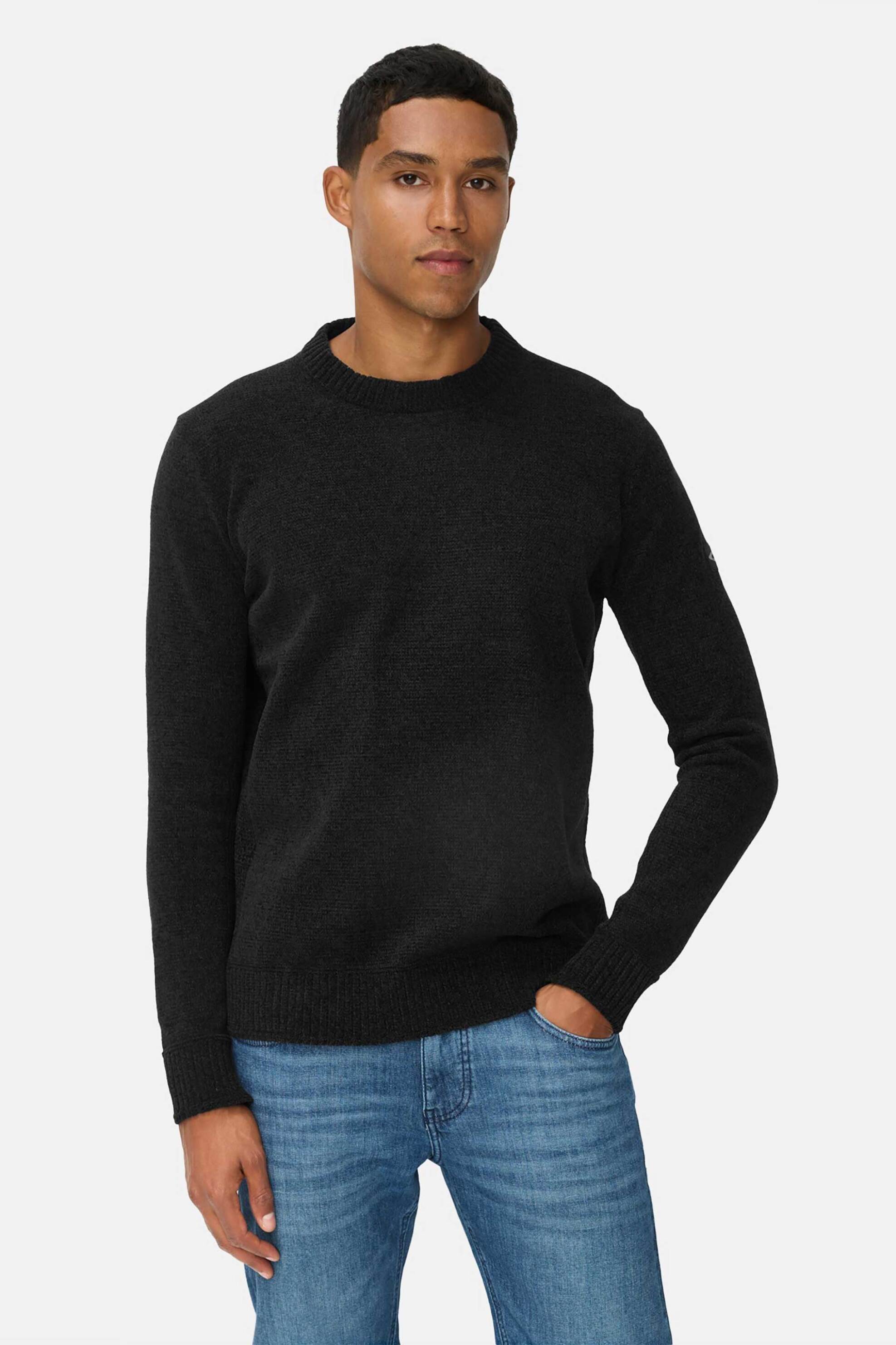 Camel Active ανδρικό πουλόβερ structured Regular Fit - C252-409500-6K60 Μαύρο