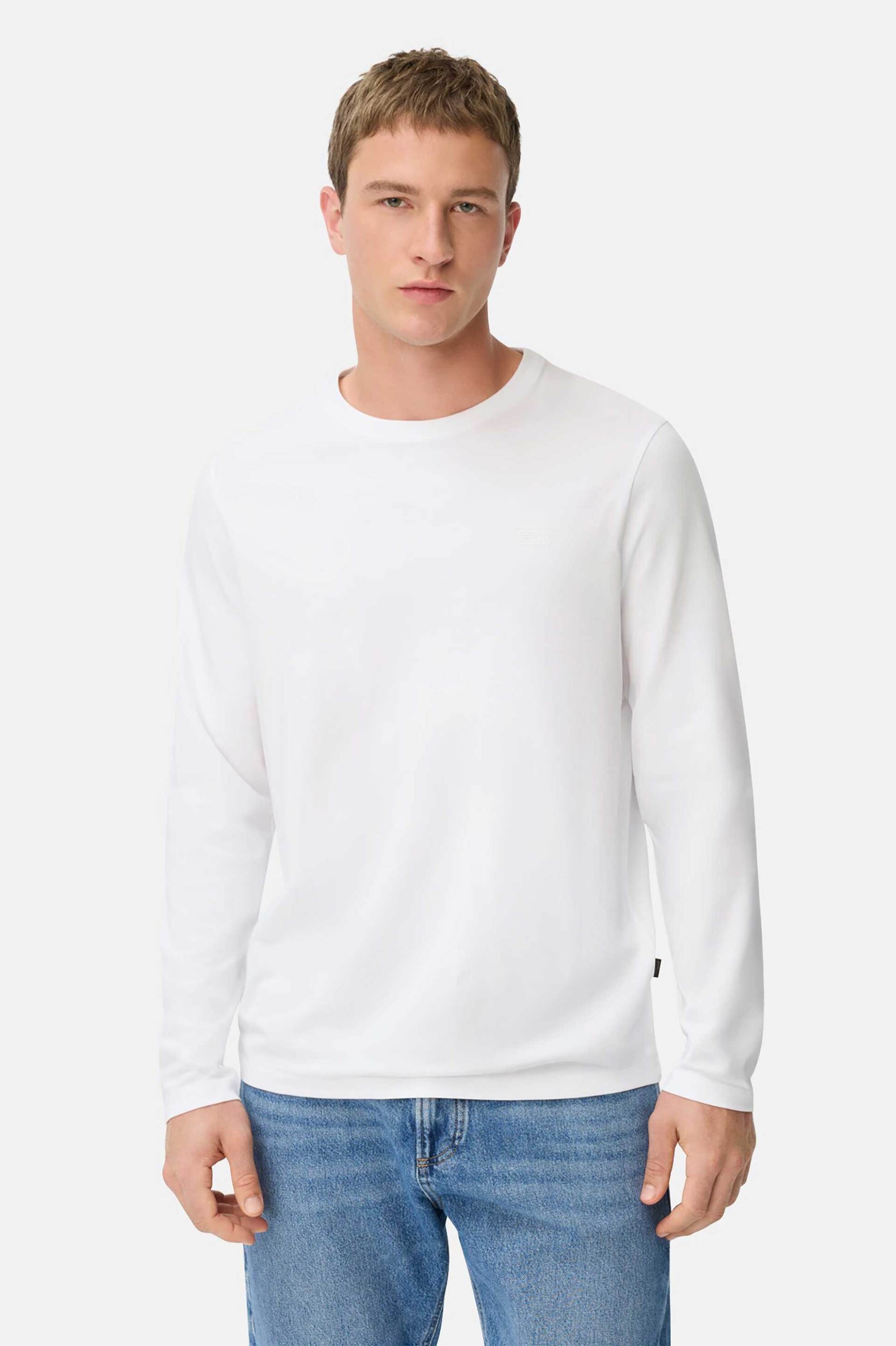 Camel Active ανδρική μακρυμάνικη μπλούζα με λογότυπο Regular Fit - C252-409600-6T06 Λευκό