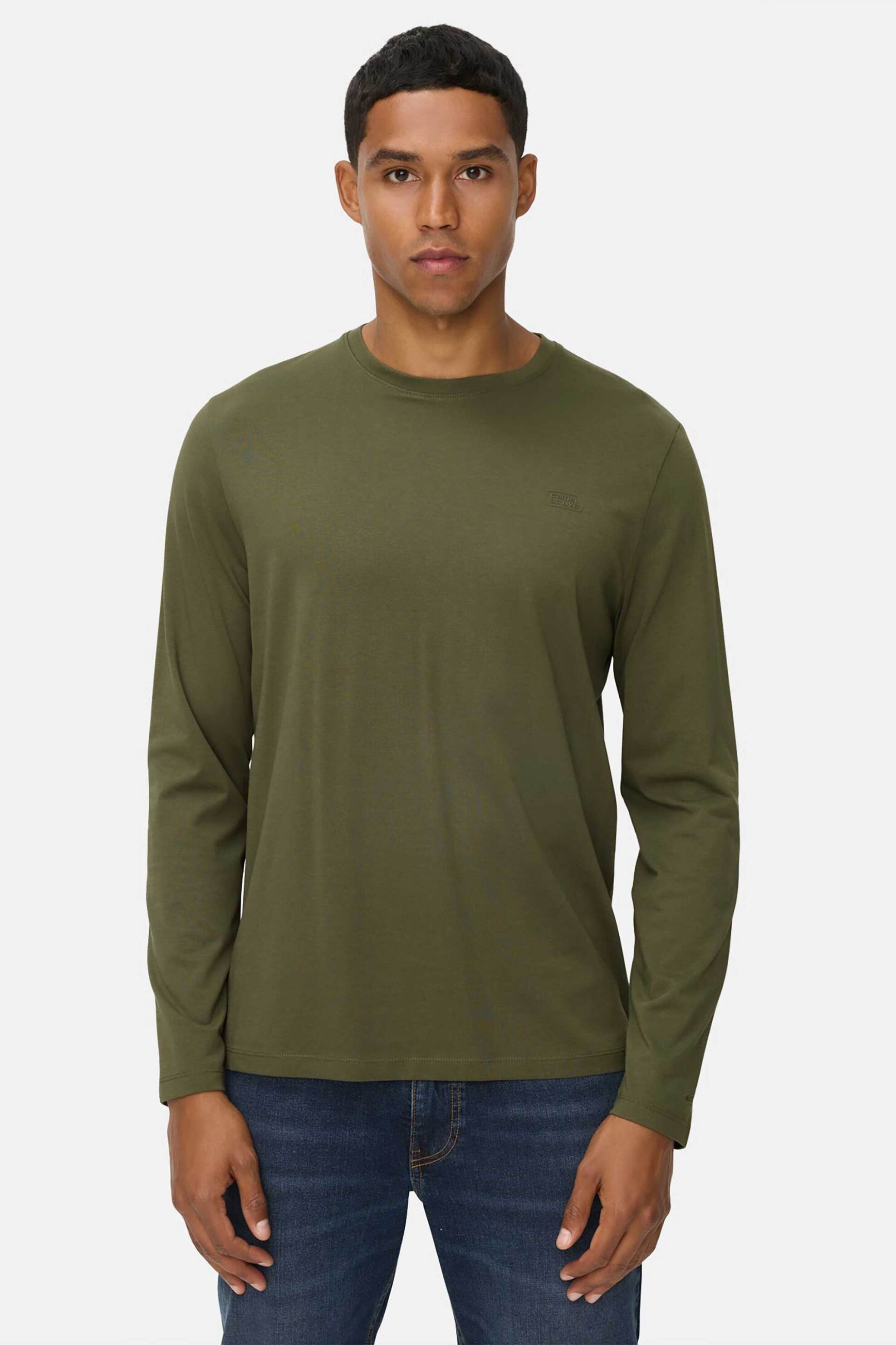 Camel Active ανδρική μακρυμάνικη μπλούζα με λογότυπο Regular Fit - C252-409600-6T06 Χακί