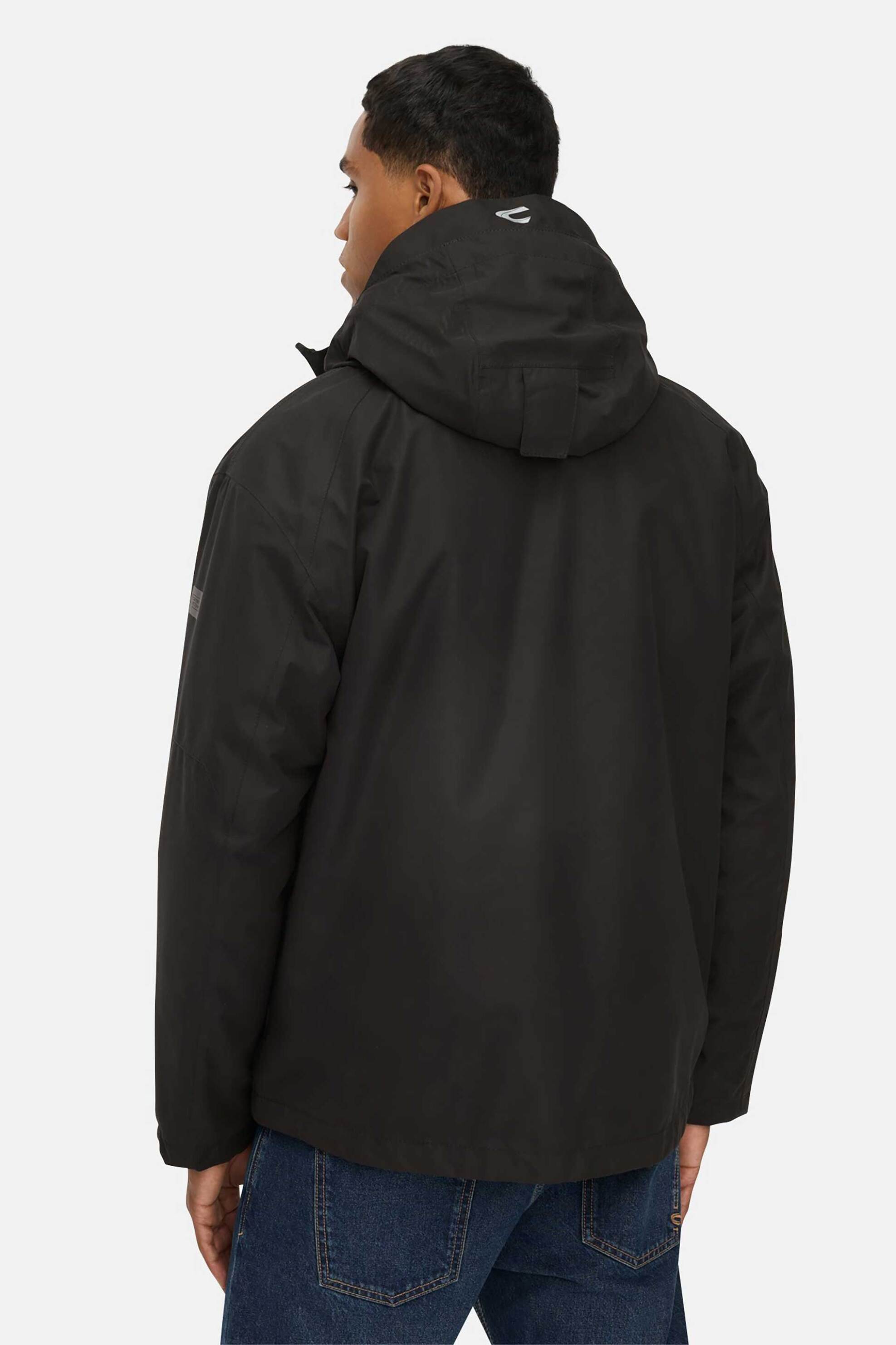 Camel Active ανδρικό αδιάβροχο μπουφάν με κουκούλα και αφαιρούμενη καπιτονέ επένδυση Regular Fit - C252-420094-6N79 Μαύρο φωτογραφία