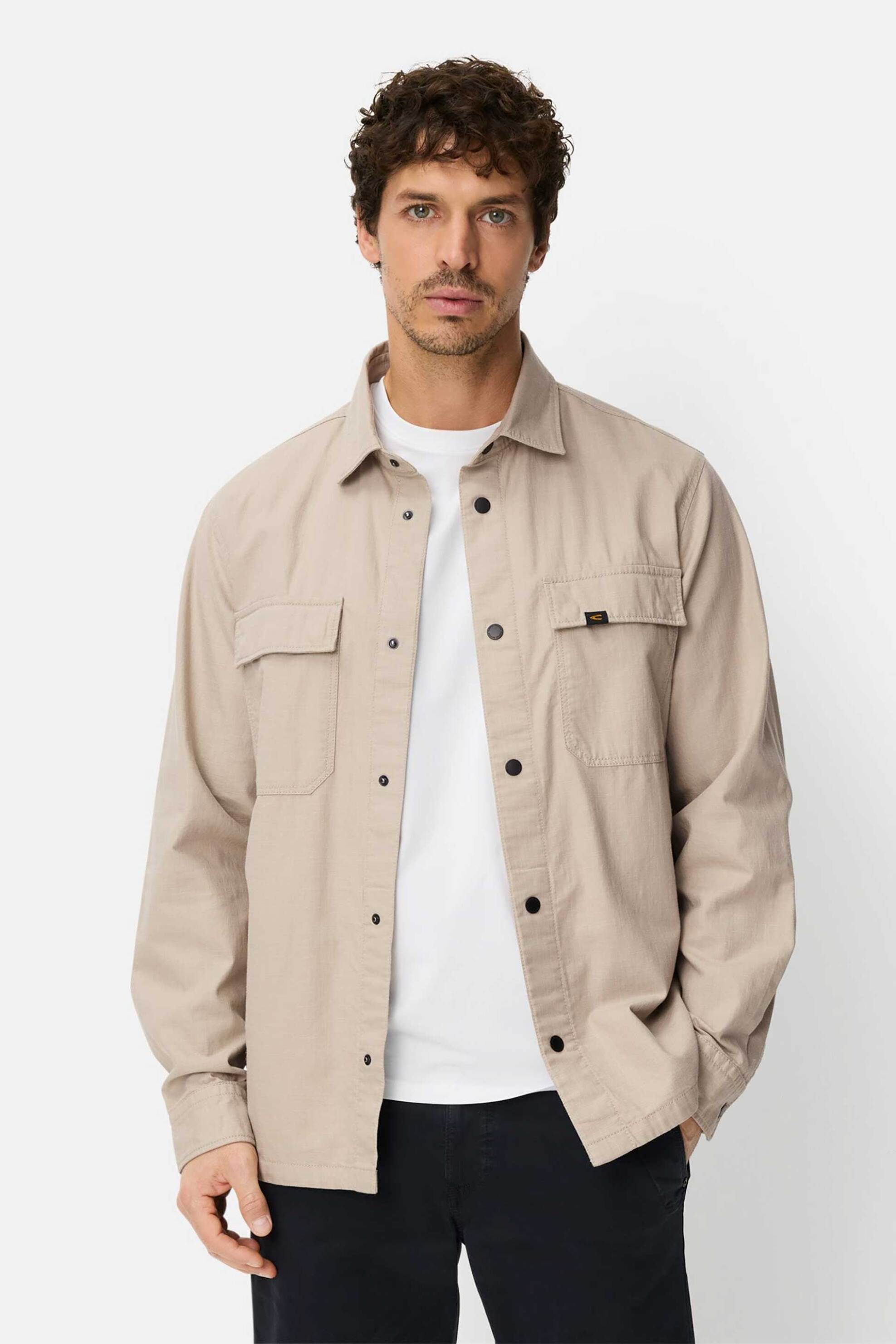 Camel Active ανδρικό overshirt με τσέπες Relaxed Fit - C261-409382-7S82 Μπεζ