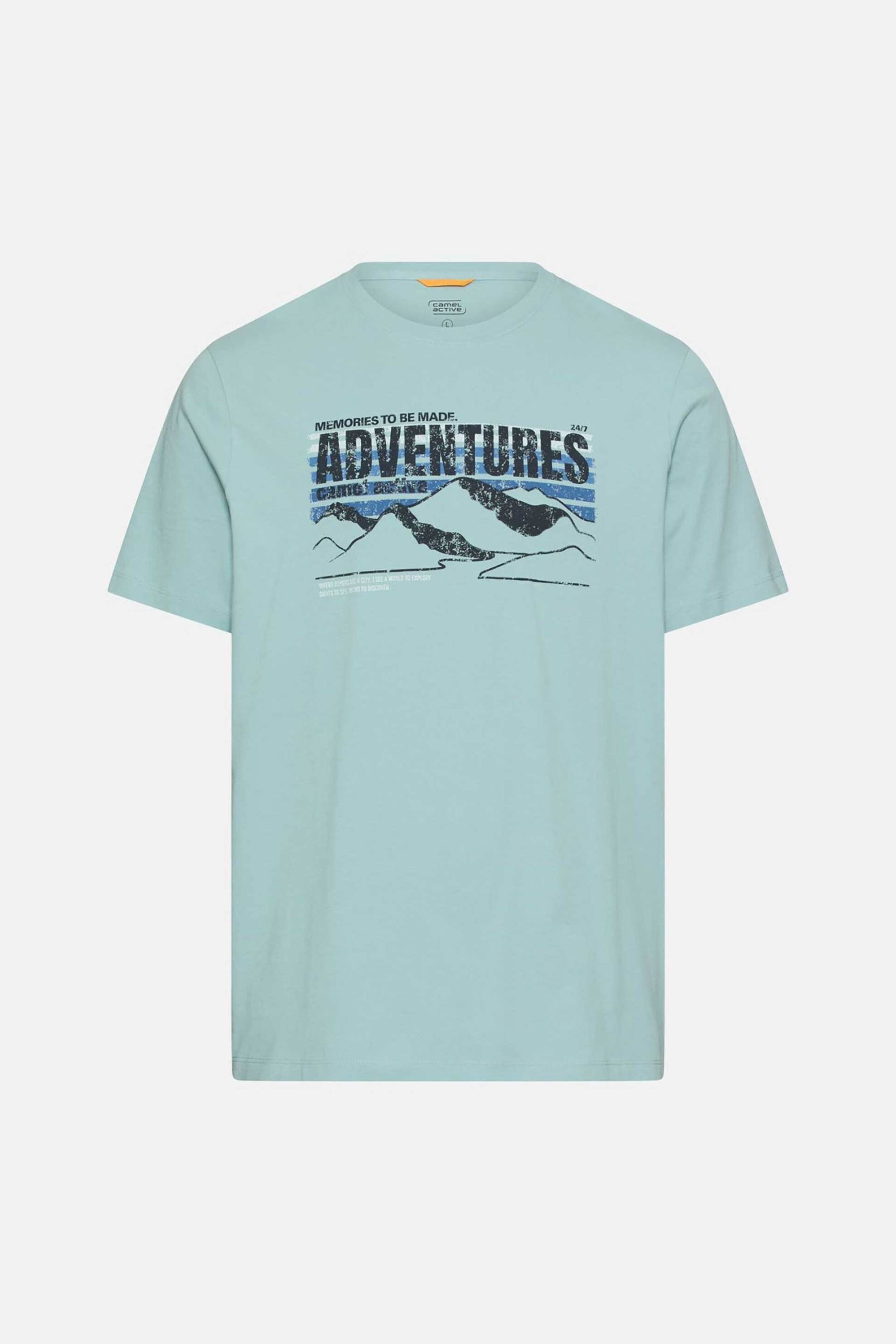 Camel Active Ανδρικό T-Shirt με Monogram Print Regular Fit - C261-409700-7T02 Πράσινο Aqua