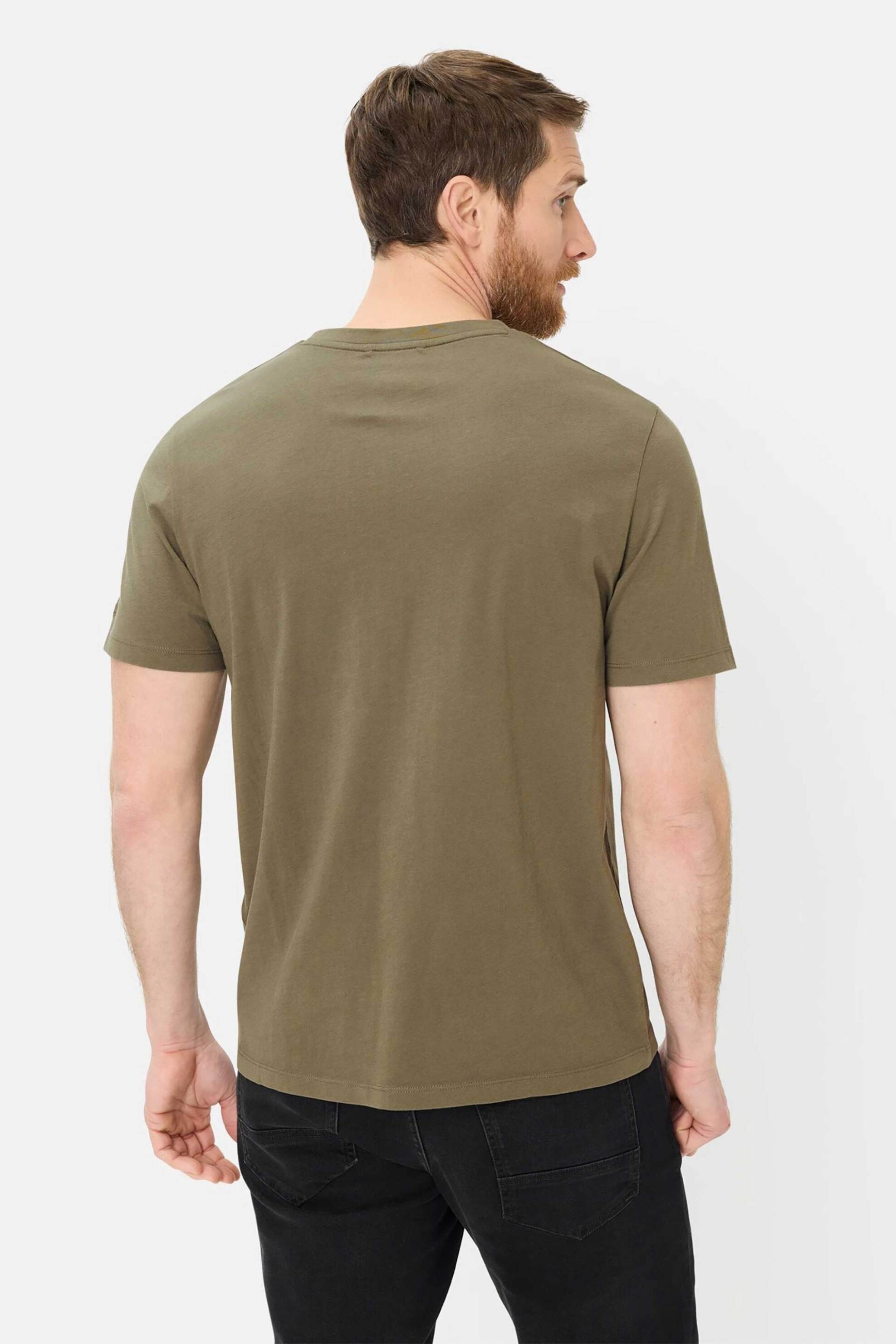 Camel Active Ανδρικό T-Shirt με Monogram Print Regular Fit - C261-409700-7T02 Λαδί