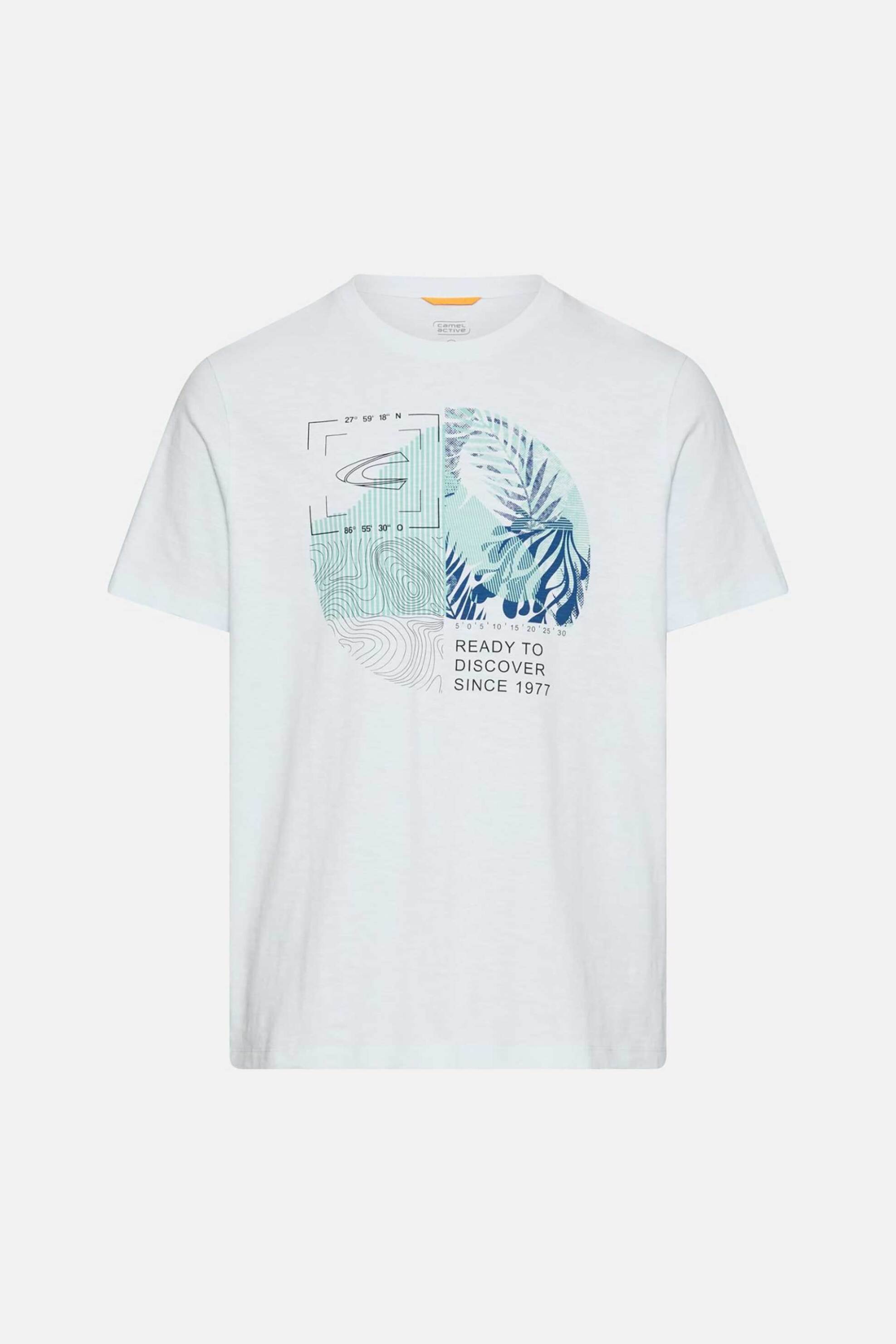 Camel Active Ανδρικό T-Shirt με Lettering Relaxed Fit - C261-409700-7T17 Σιελ
