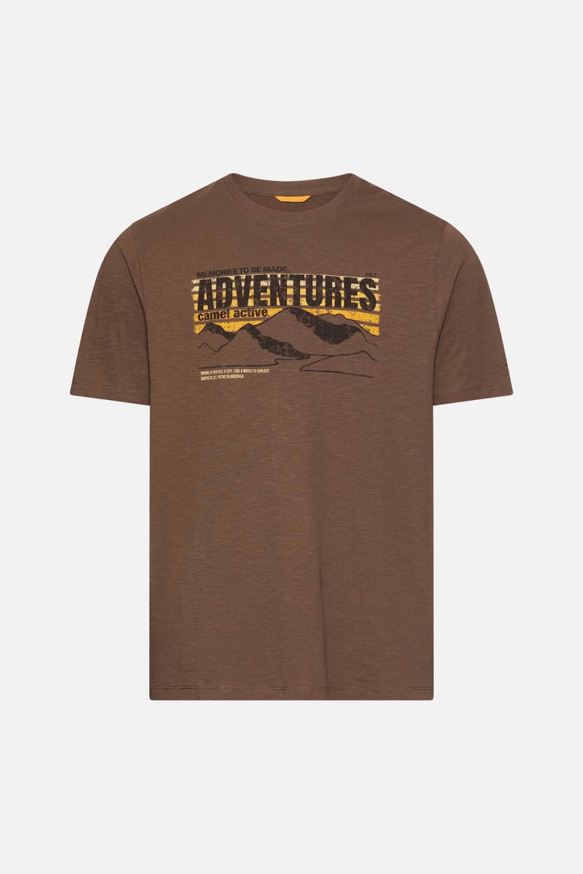 Camel Active Ανδρικό T-Shirt με Lettering Relaxed Fit - C261-409700-7T17 Καφέ