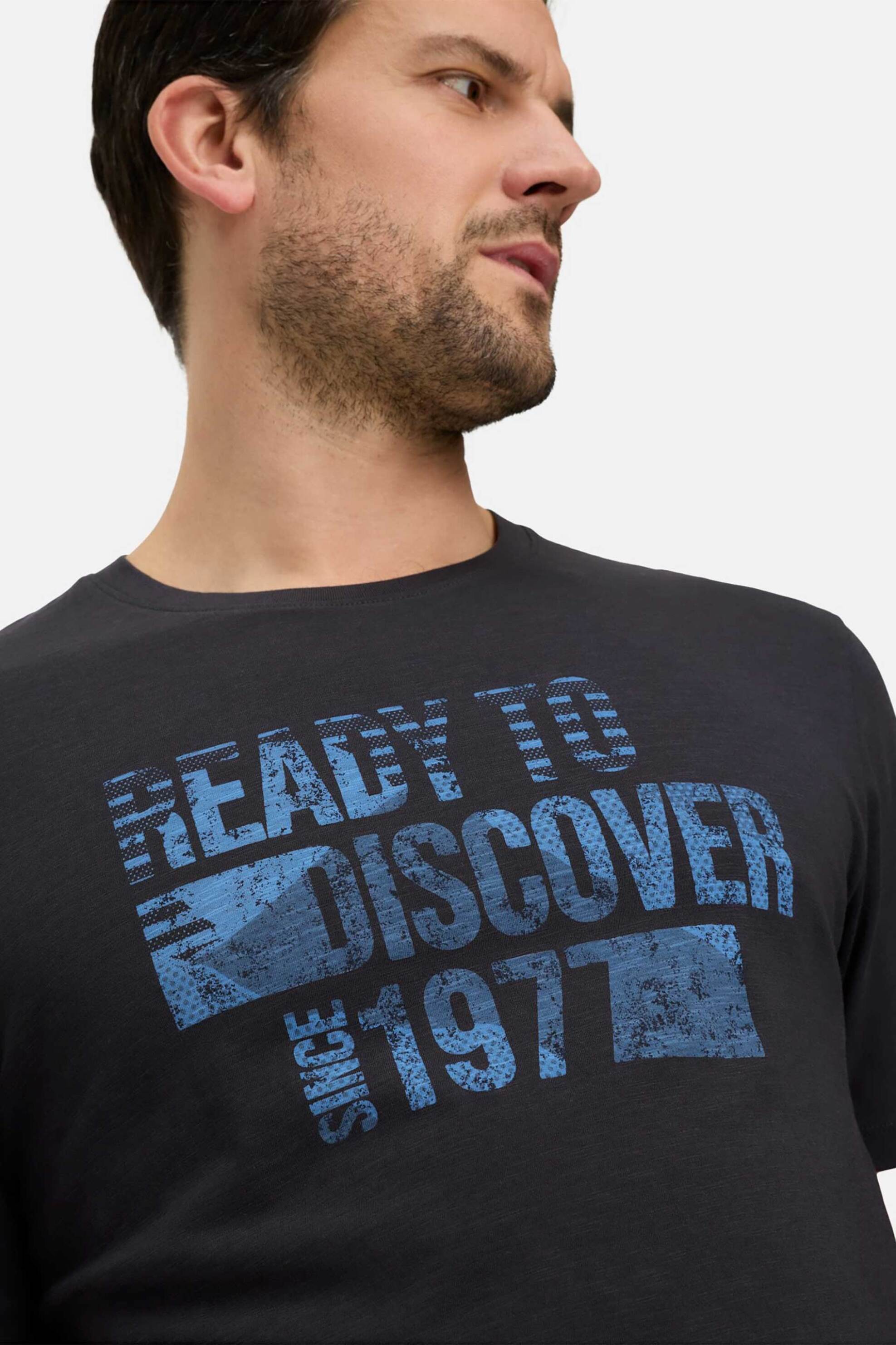 Camel Active ανδρικό T-shirt με lettering Relaxed Fit - C261-409700-7T17 Μπλε Σκούρο φωτογραφία