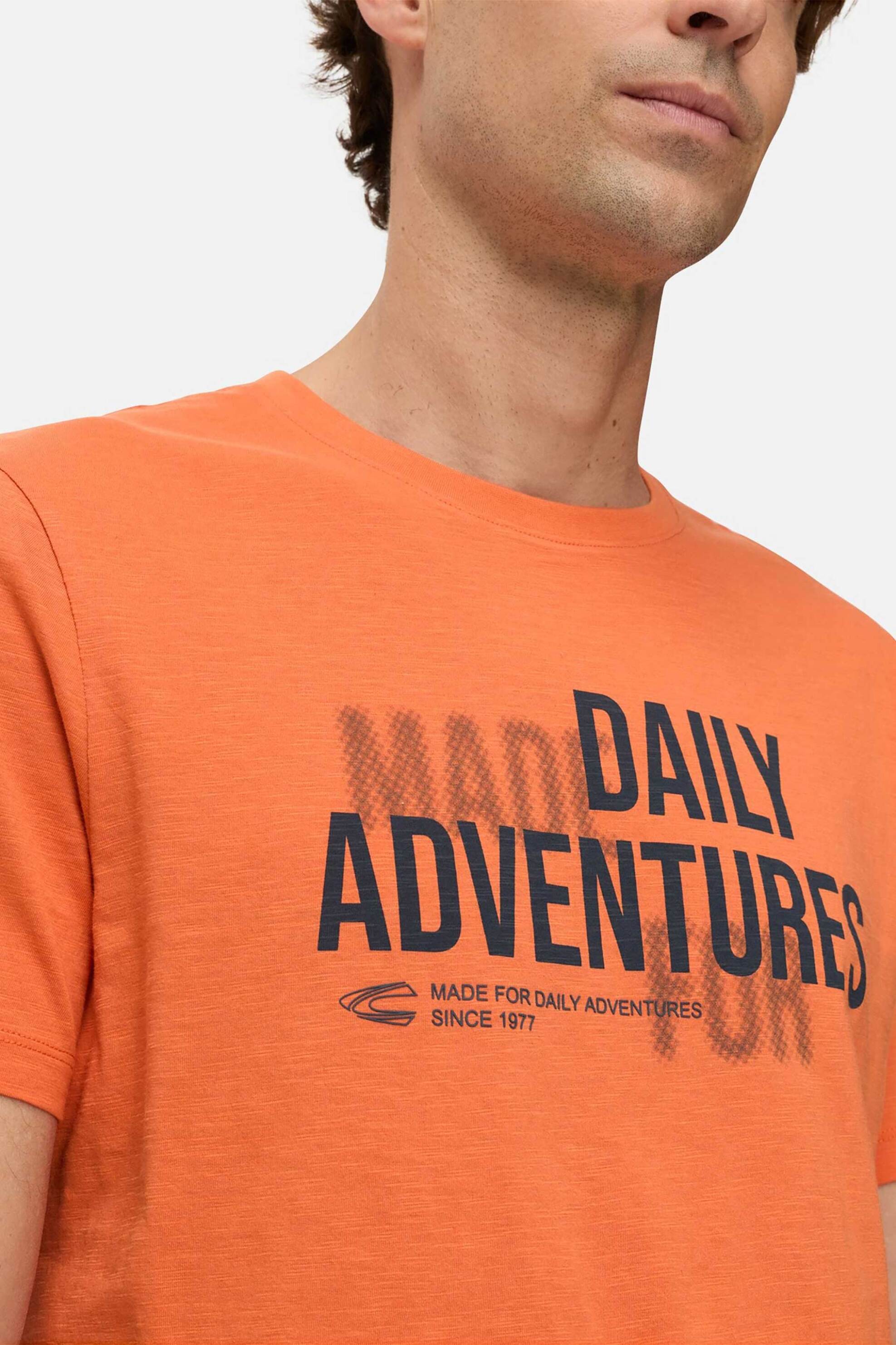 Camel Active ανδρικό T-shirt με lettering Relaxed Fit - C261-409700-7T17 Πορτοκαλί φωτογραφία