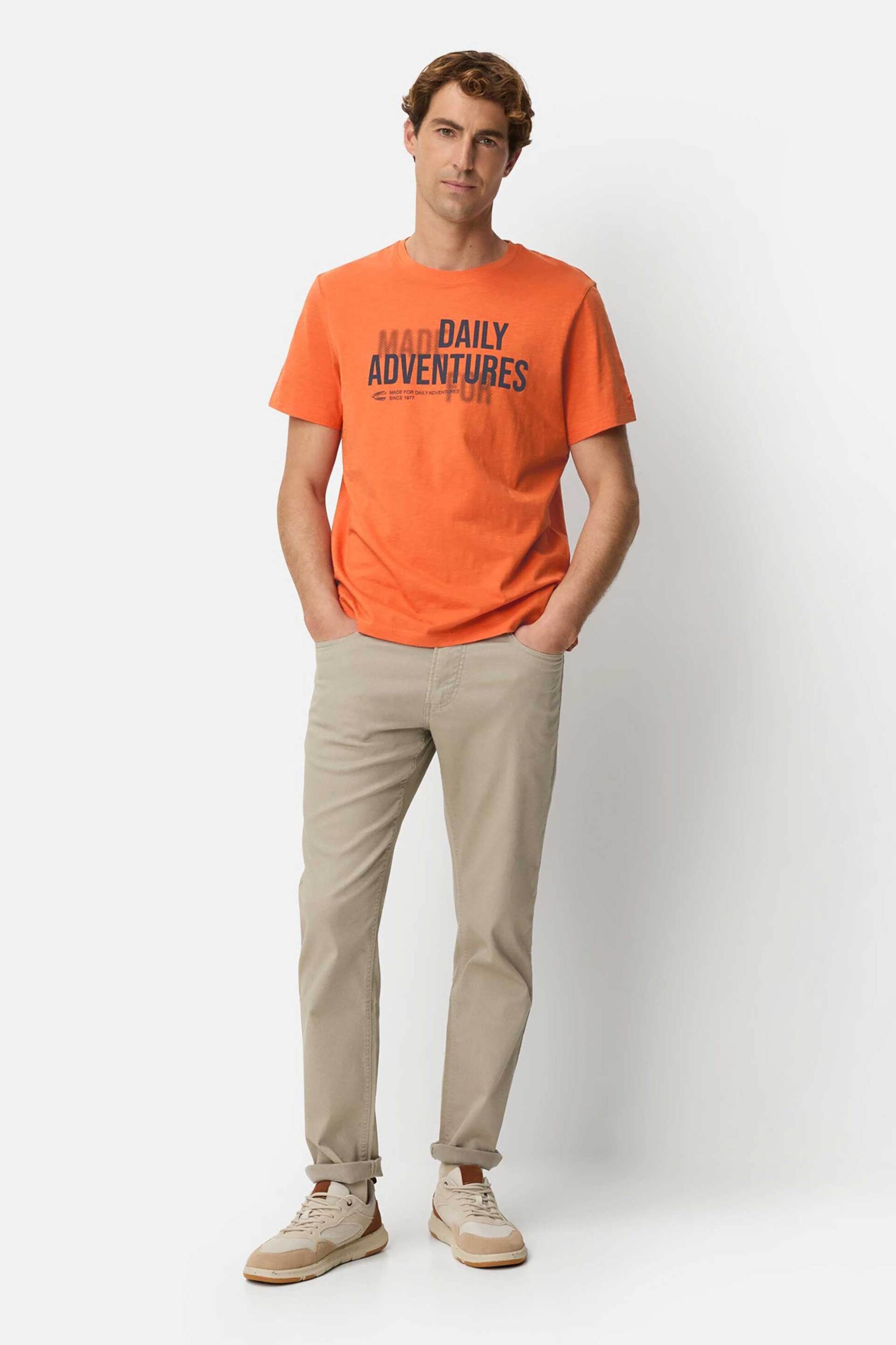 Camel Active ανδρικό T-shirt με lettering Relaxed Fit - C261-409700-7T17 Πορτοκαλί φωτογραφία