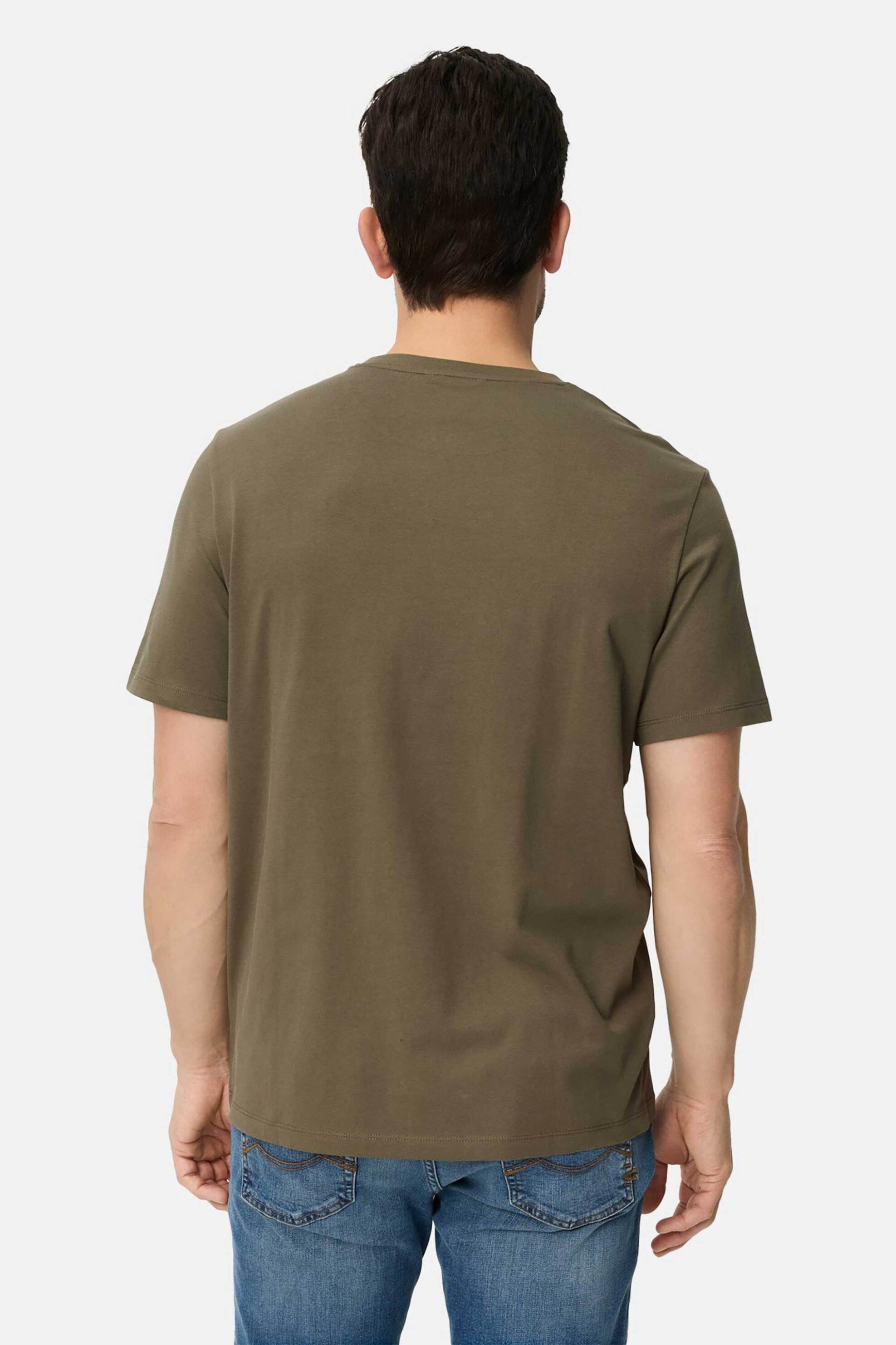 Camel Active Ανδρικό T-Shirt με Κεντημένο Monogram Regular Fit - C261Nos-409700-9T87 Λαδί
