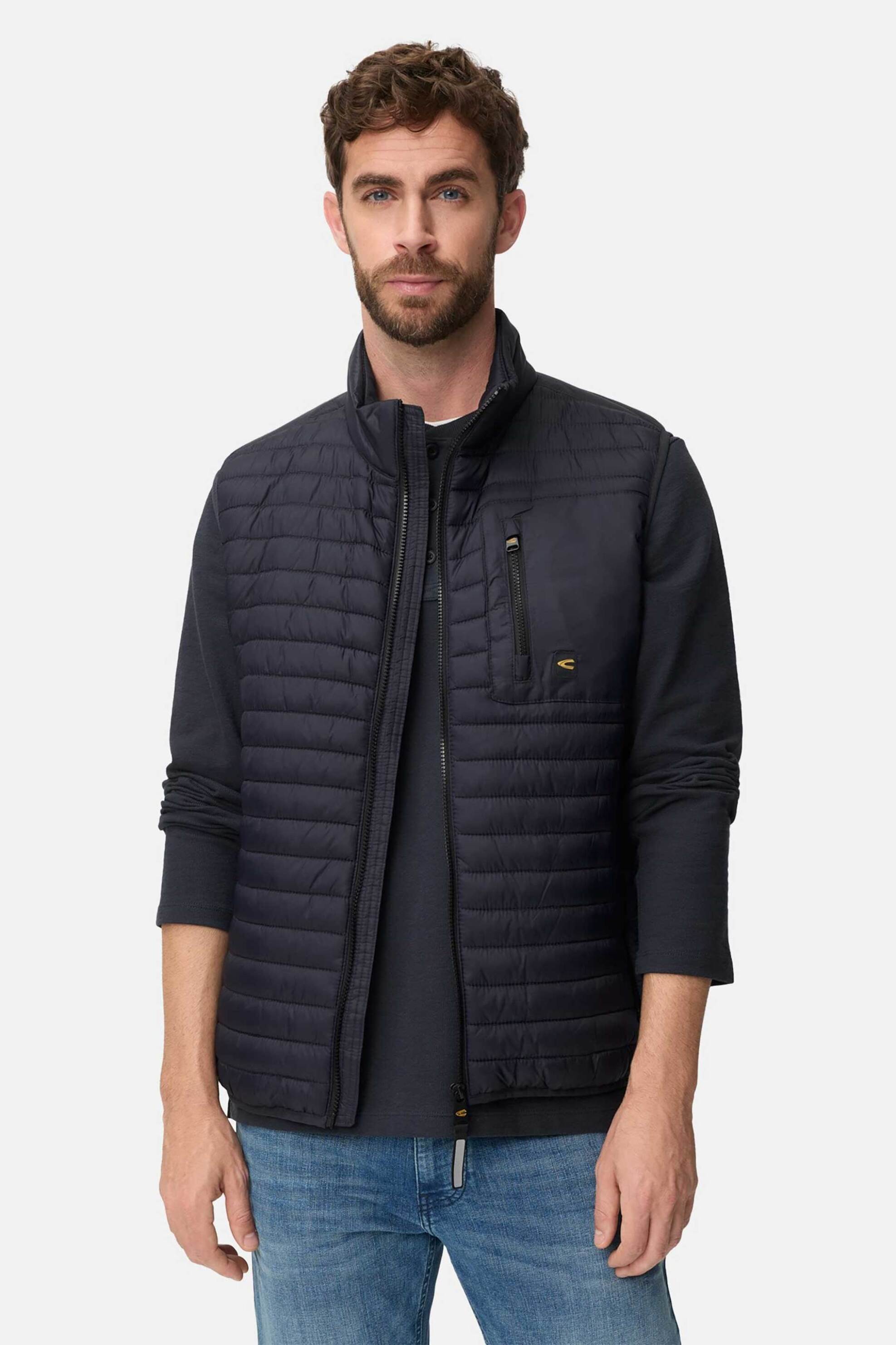 Camel Active ανδρικό αμάνικο μπουφάν αδιάβροχο με καπιτονέ σχέδιο Regular Fit - C261NOS-460190-9N90 Μπλε Σκούρο