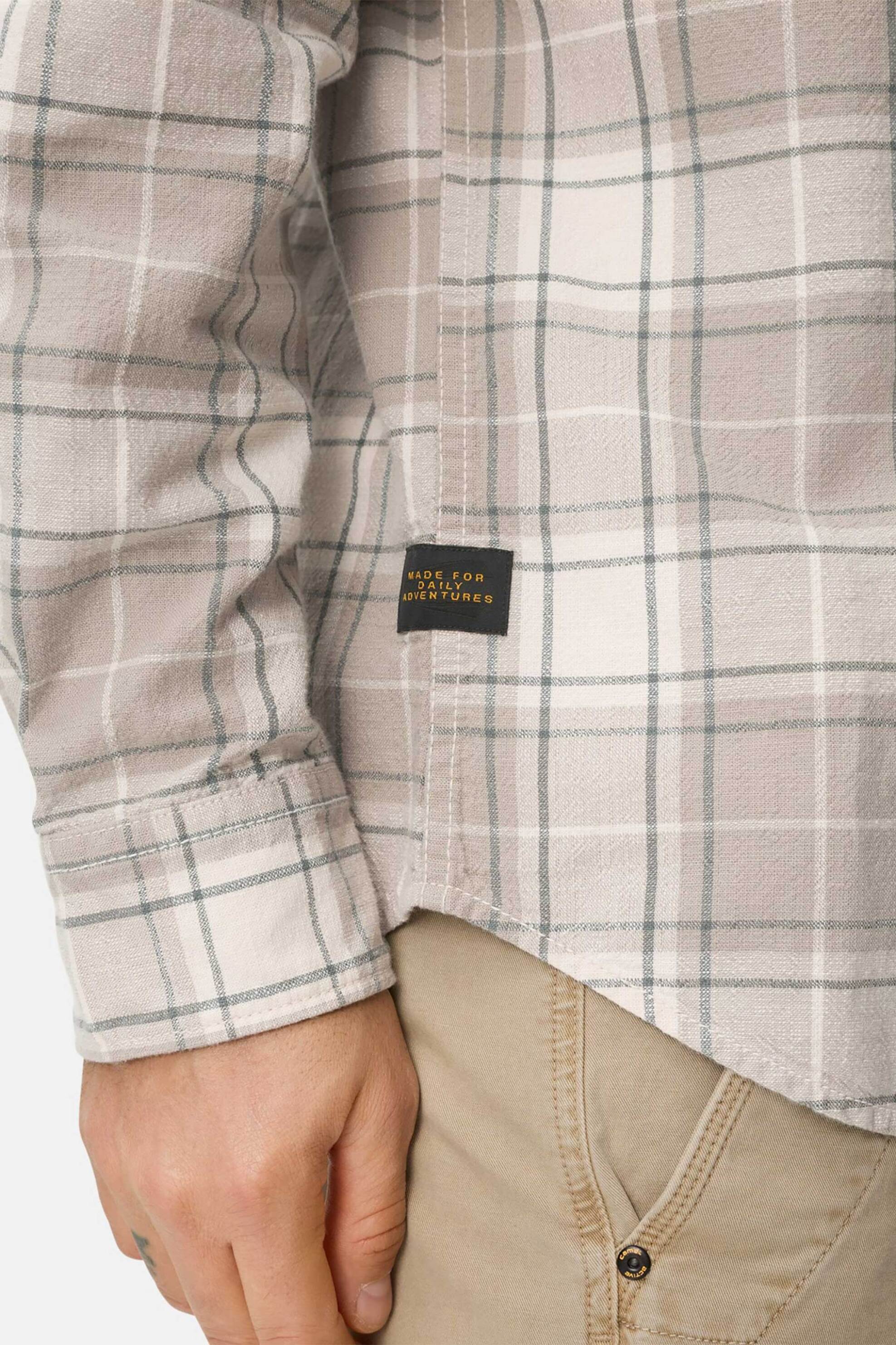 Camel Active Ανδρικό Πουκάμισο με Καρό Σχέδιο Και Τσέπη Monogram Regular Fit - C261-409111-7S11 Μπεζ