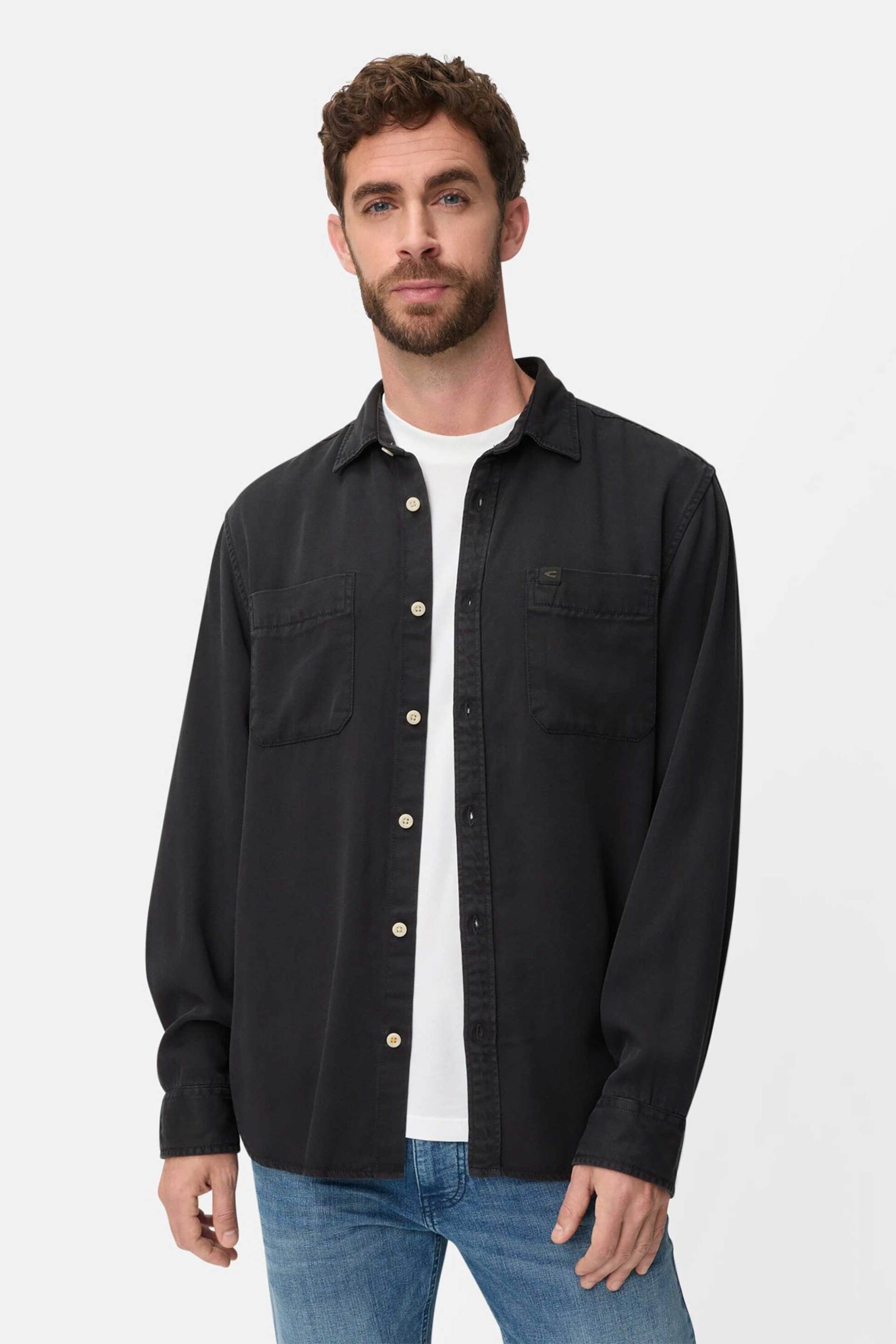 Camel Active ανδρικό πουκάμισο με τσέπες Regular Fit - C261-409130-7S30 Μπλε Σκούρο