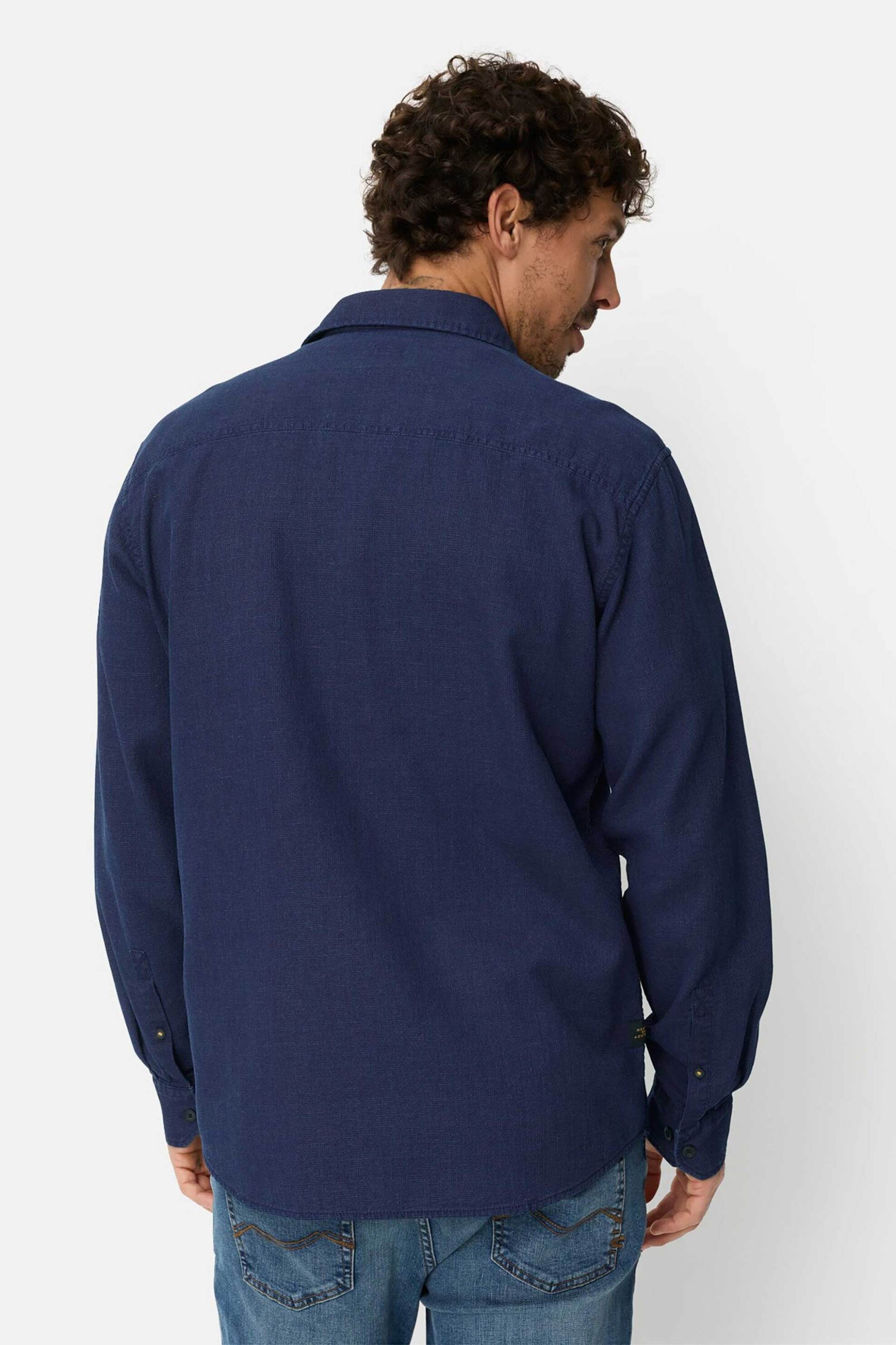 Camel Active Ανδρικό Πουκάμισο με Τσέπη Και Κεντημένο Monogram Regular Fit - C261-409136-7S36 Μπλε Σκούρο