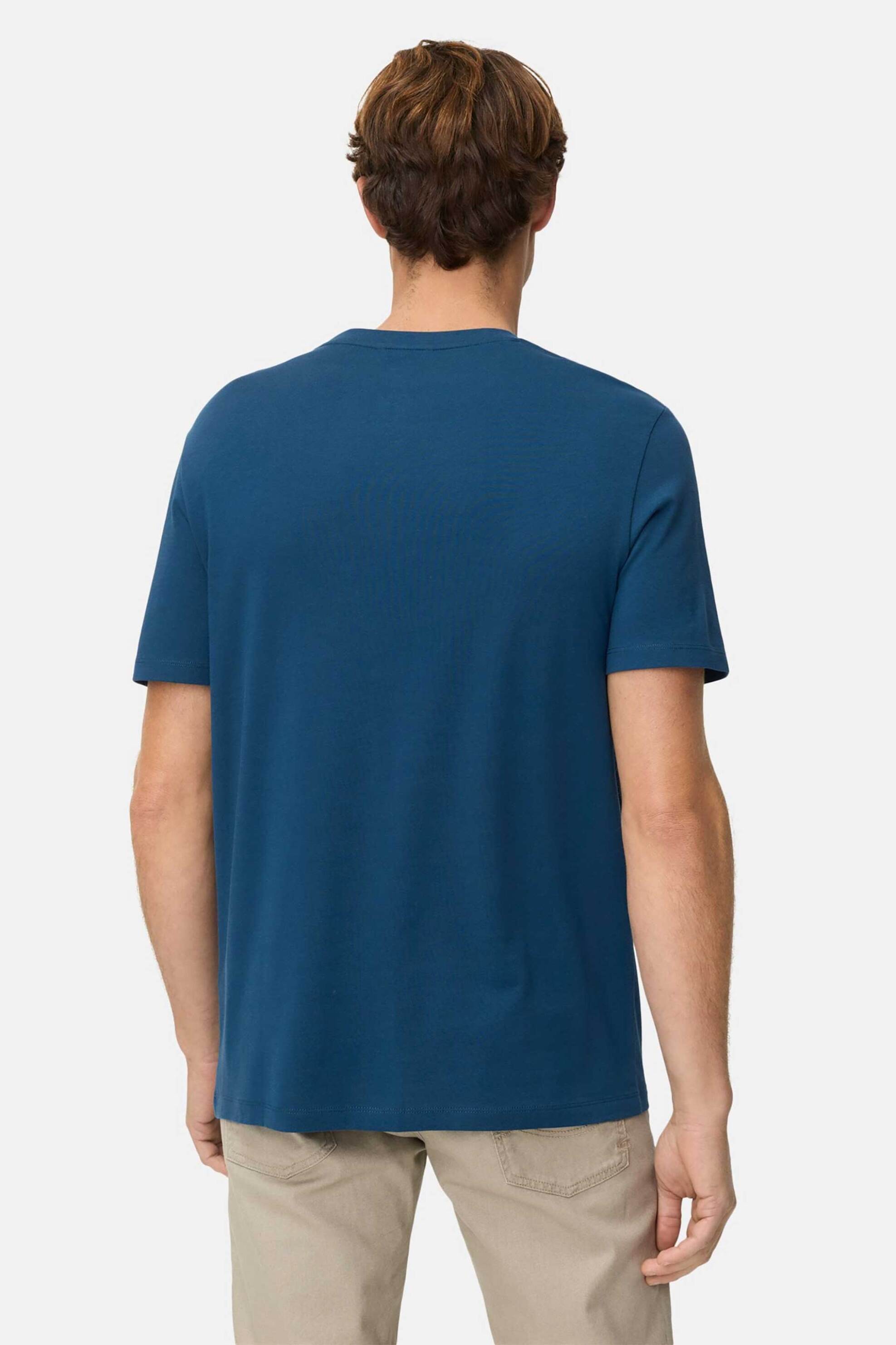 Camel Active ανδρικό T-shirt με κεντημένο monogram Regular Fit - C261-409700-7T07 Μπλε φωτογραφία