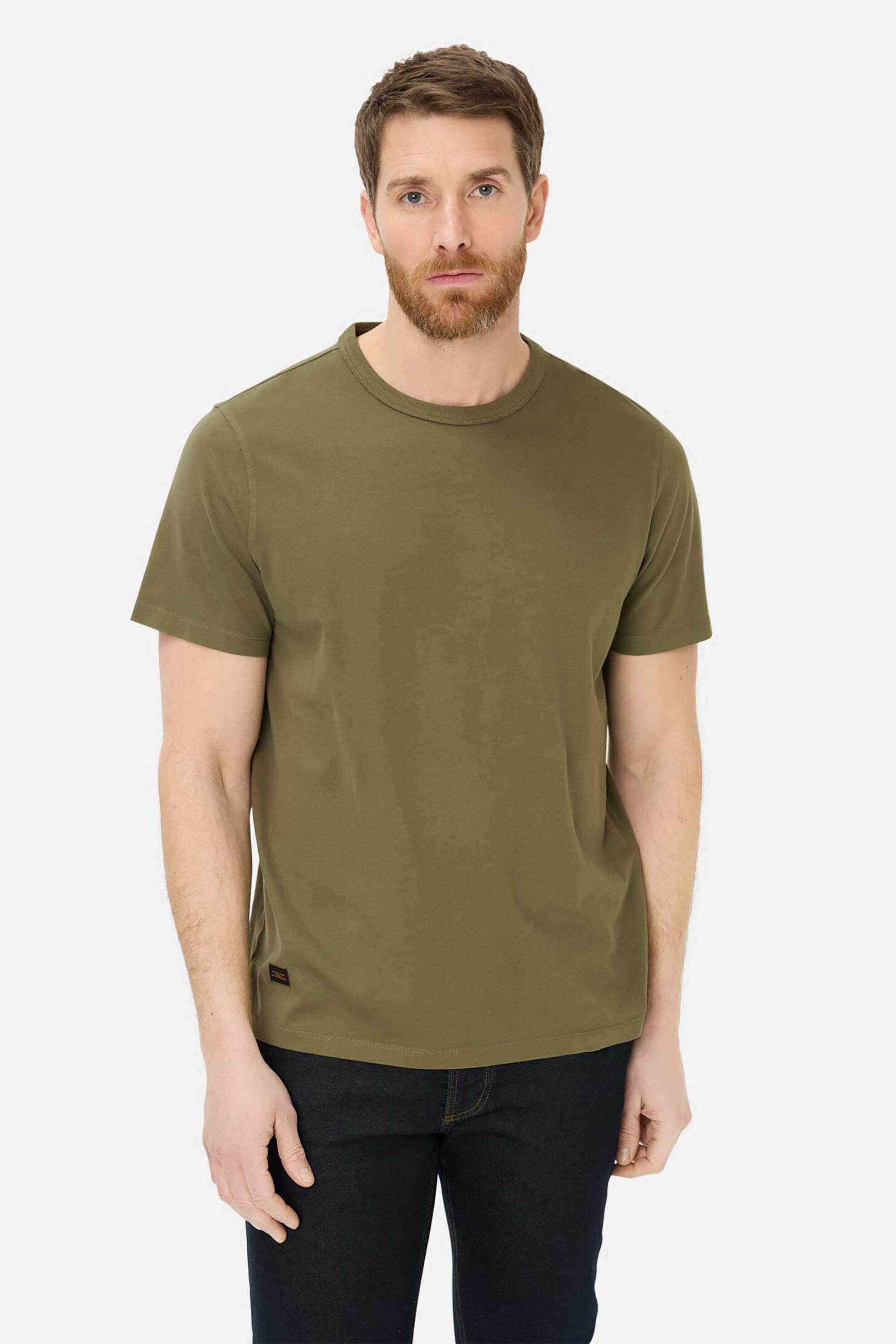 Camel Active ανδρικό T-shirt με print Regular Fit - C261-409700-7T27 Λαδί