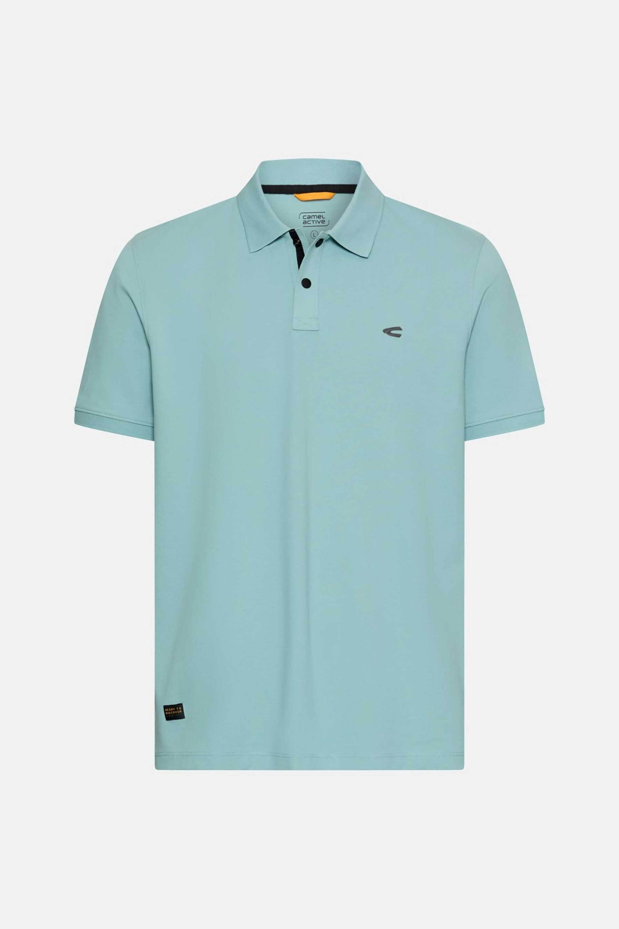 Camel Active Ανδρική Μπλούζα Πόλο Πικέ με Κεντημένο Monogram Regular Fit - C261-409920-7P01 Πράσινο Aqua