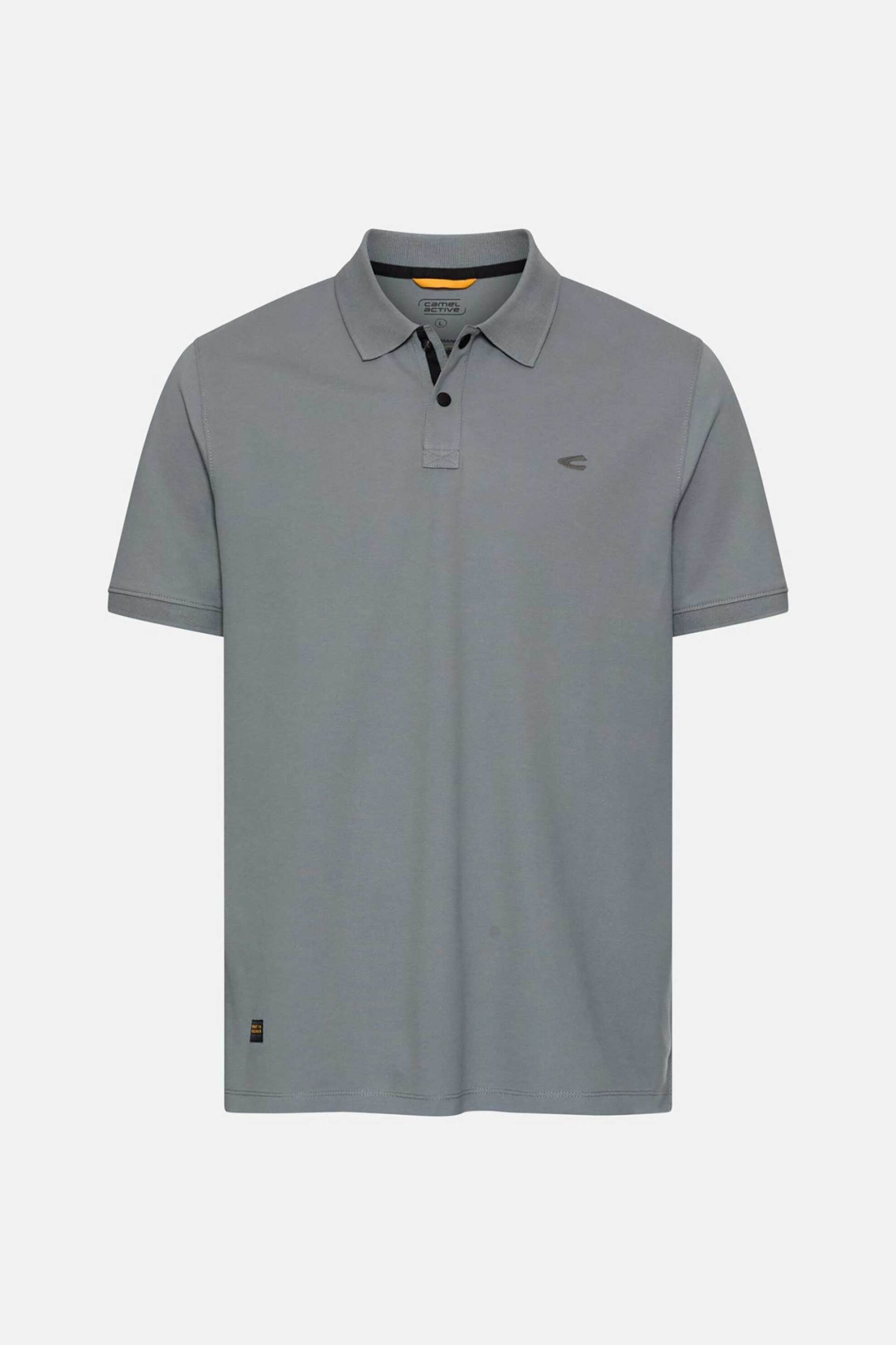 Camel Active Ανδρική Μπλούζα Πόλο Πικέ με Κεντημένο Monogram Regular Fit - C261-409920-7P01 Γκρι