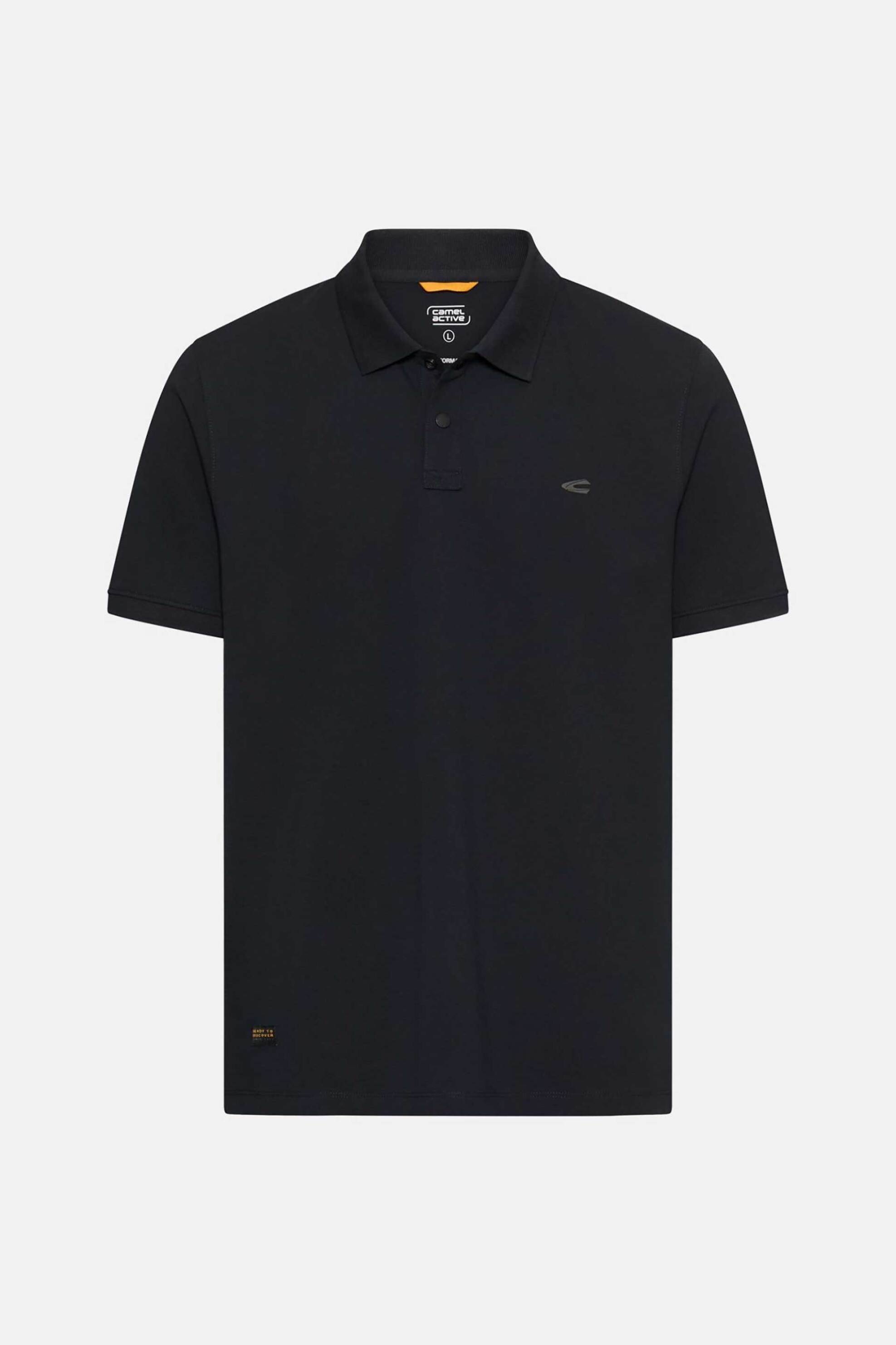 Camel Active Ανδρική Μπλούζα Πόλο Πικέ με Κεντημένο Monogram Regular Fit - C261-409920-7P01 Μπλε Σκούρο