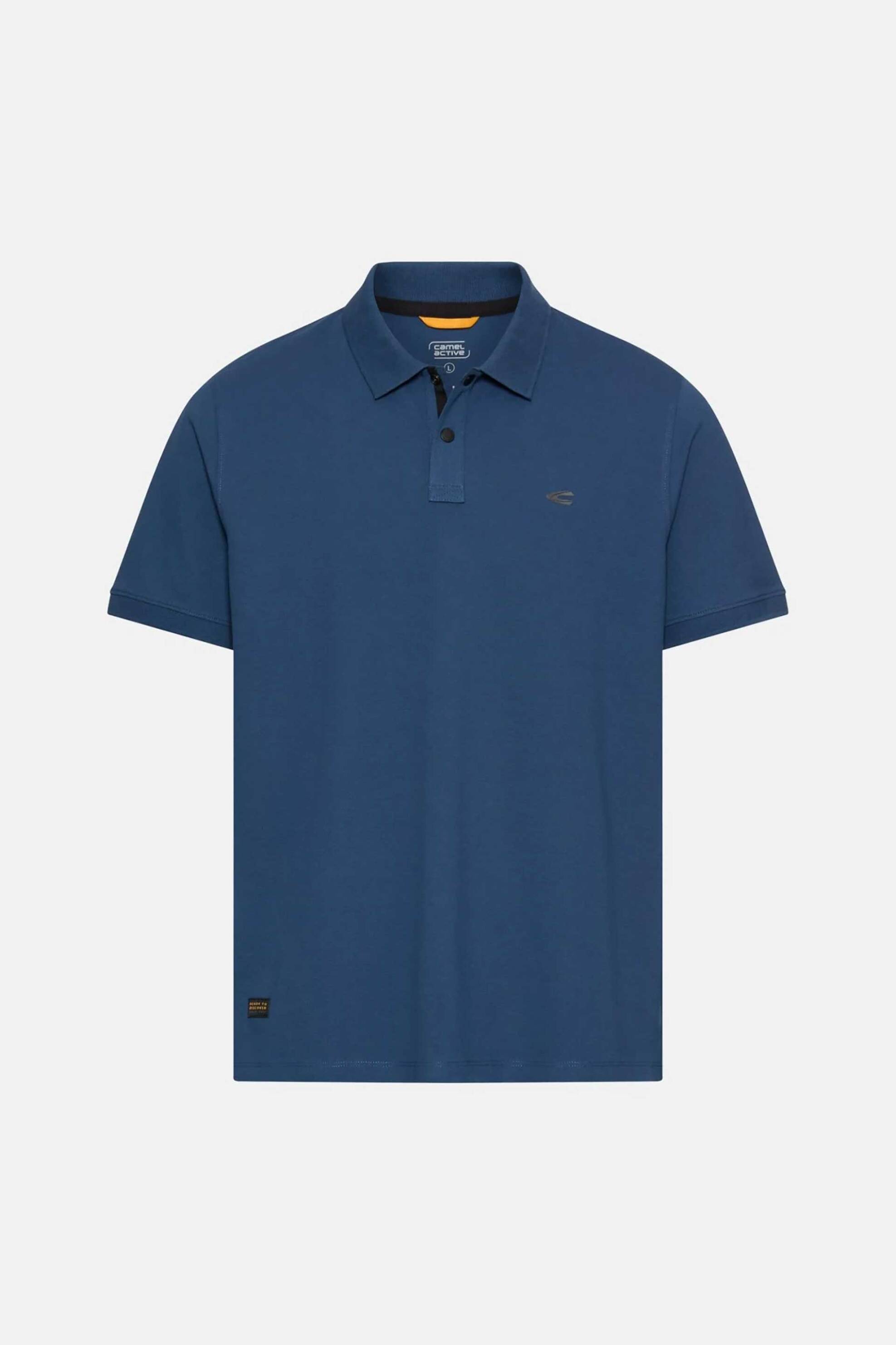 Camel Active Ανδρική Μπλούζα Πόλο Πικέ με Κεντημένο Monogram Regular Fit - C261-409920-7P01 Μπλε