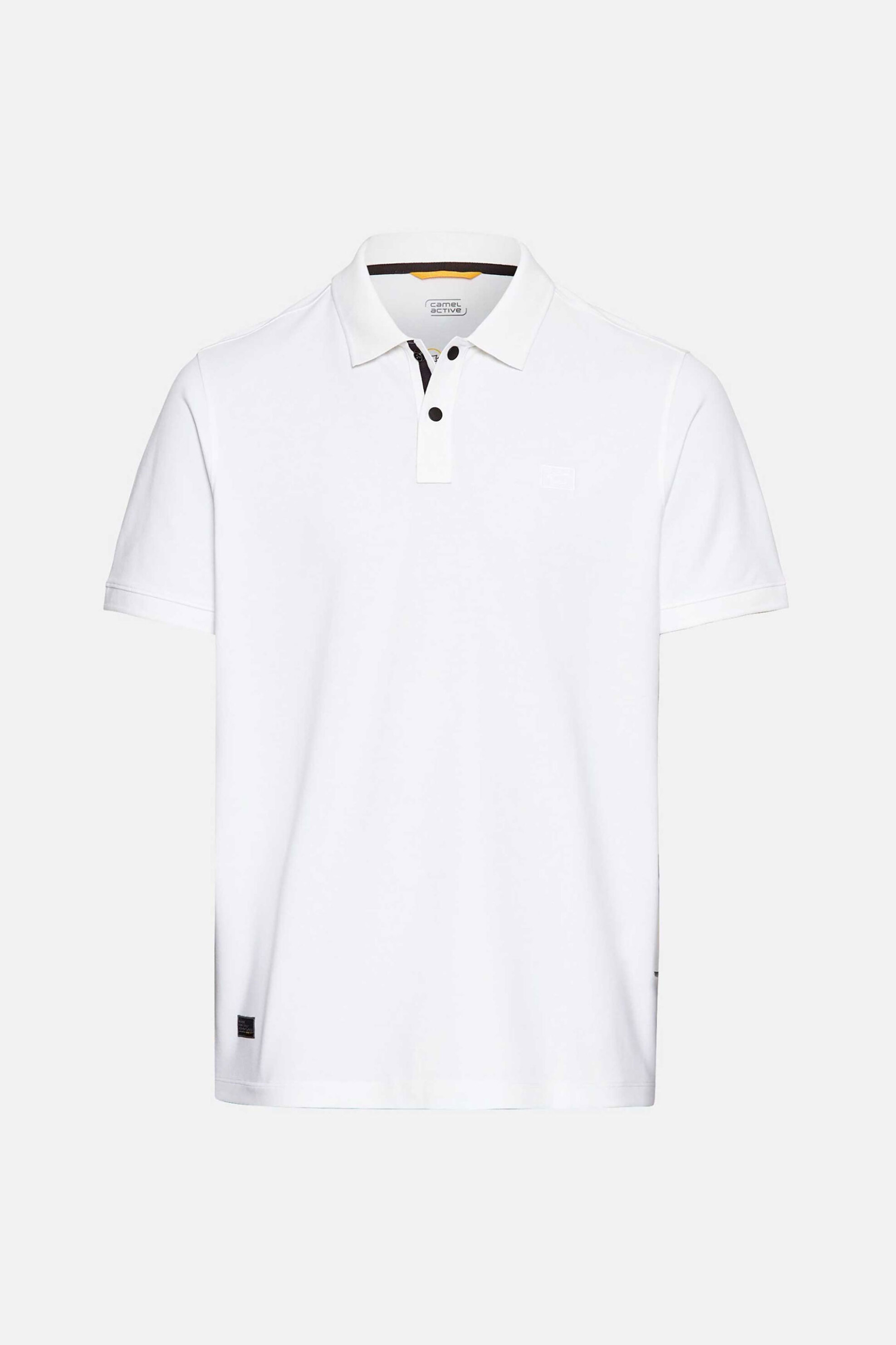 Camel Active Ανδρική Μπλούζα Πόλο Πικέ με Κεντημένο Monogram Regular Fit - C261-409920-5P01N Λευκό