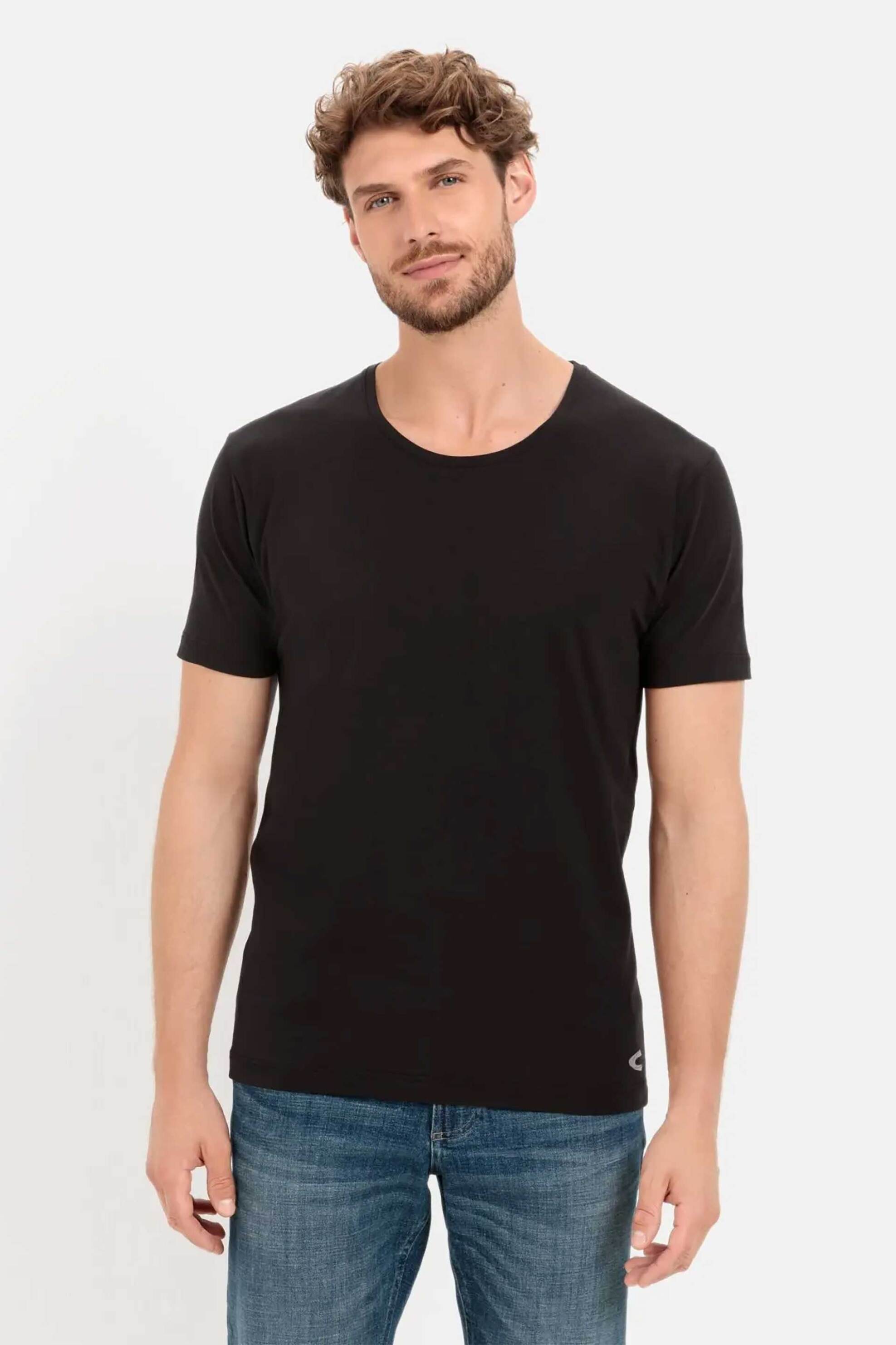 Camel Active σετ ανδρικά φανελάκια μονόχρωμα (2 τεμάχια) - CA261NOS-6316 Μαύρο
