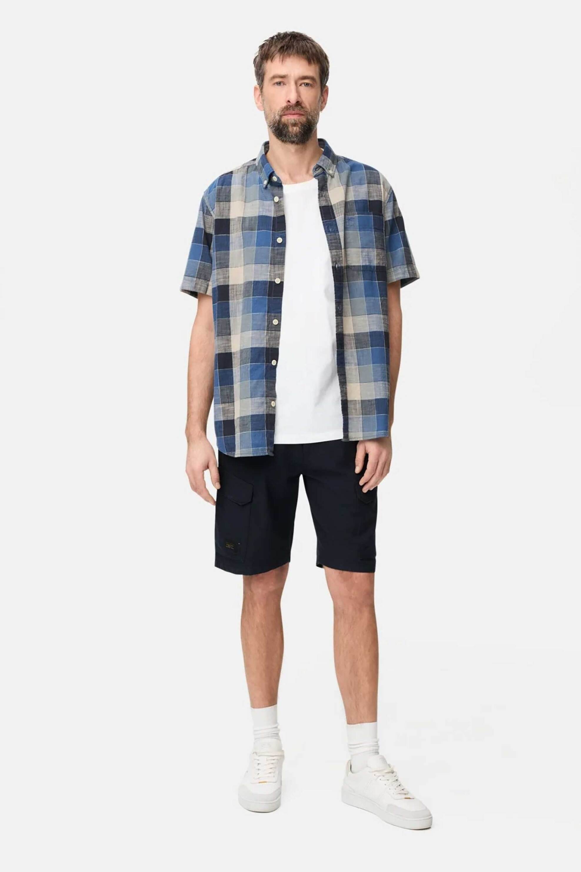Camel Active ανδρική βερμούδα cargo με ελαστική μέση Relaxed Fit - C261-496X12-7F11 Μπλε Σκούρο