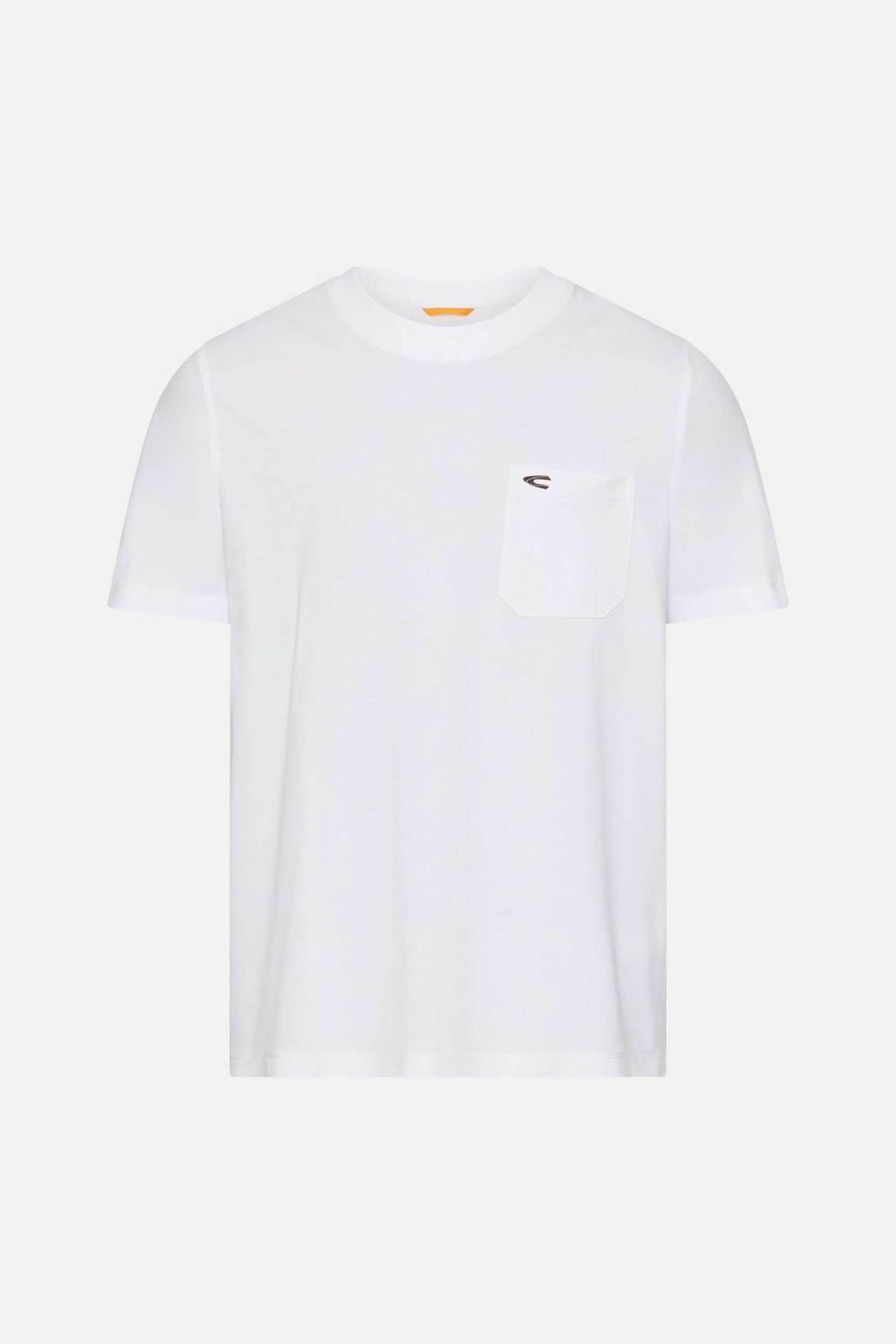 Camel Active Ανδρικό T-Shirt με Τσέπη Και Κεντημένο Monogram Regular Fit - C261-409700-7T28 Λευκό