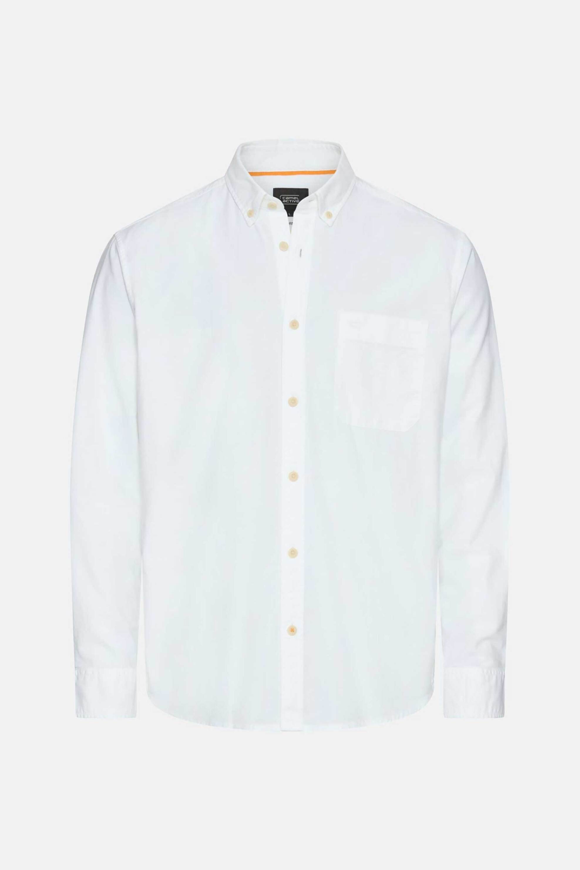 Camel Active Ανδρικό Πουκάμισο Oxford Button Down με Τσέπη Και Κεντημένο Monogram Regular Fit - C261Nos-409105-9S05 Λευκό