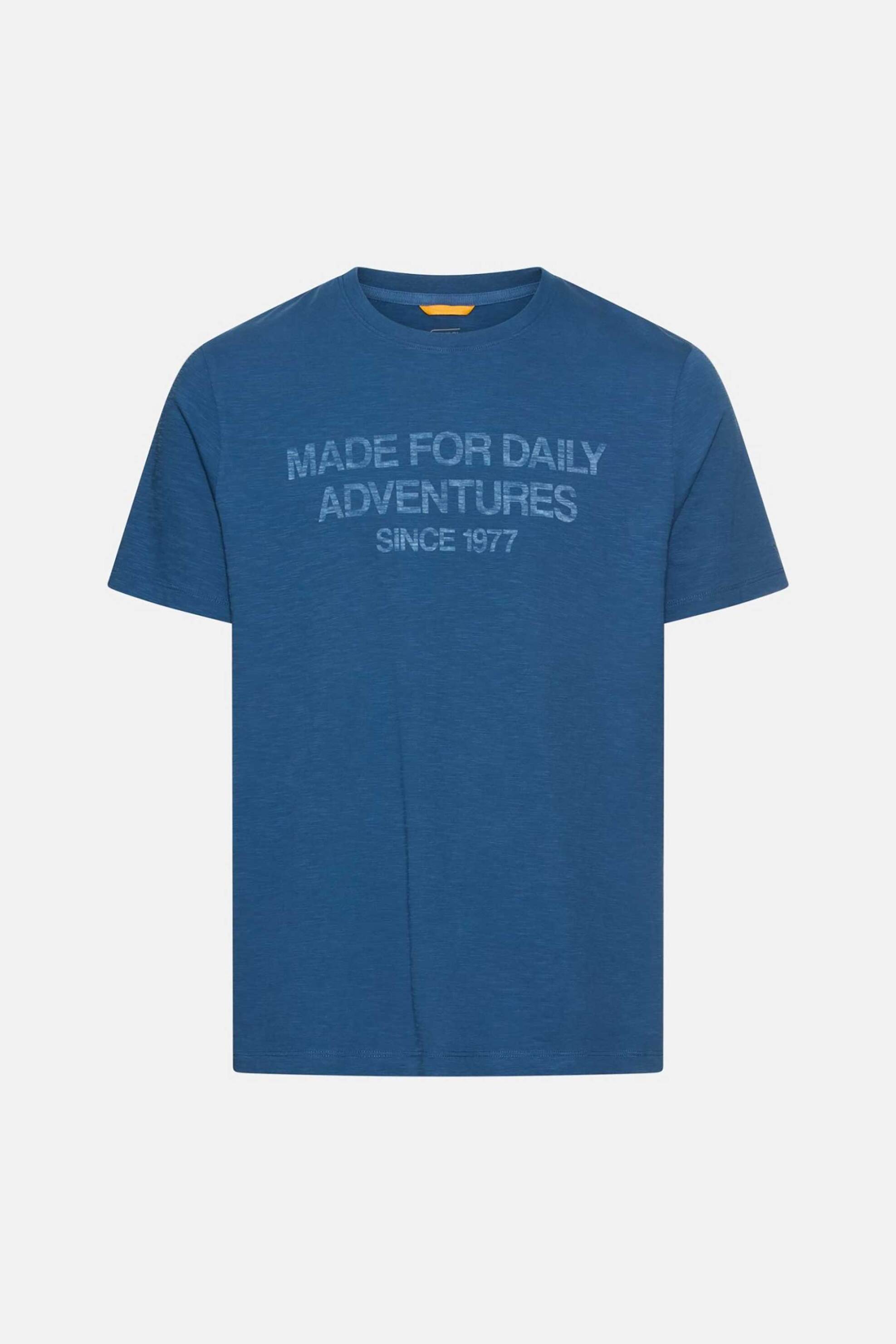 Camel Active Ανδρικό T-Shirt με Lettering Regular Fit - C261-409700-7T54 Μπλε