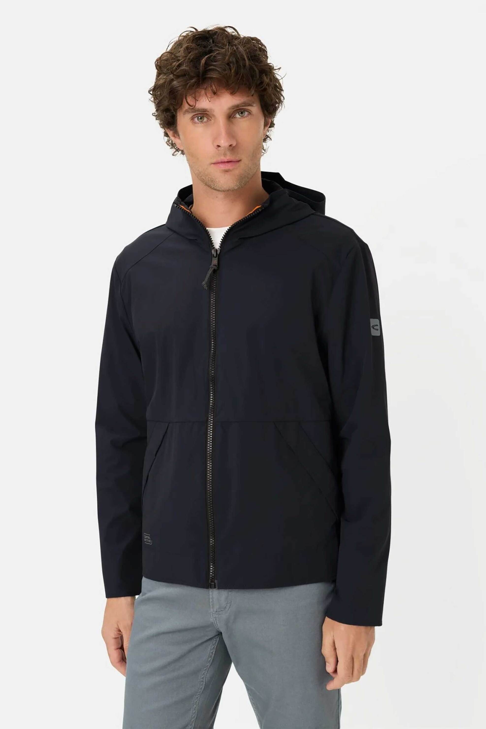 Camel Active ανδρικό jacket με κουκούλα και logo patch Regular Fit - C261-442855-7I23 Μπλε Σκούρο