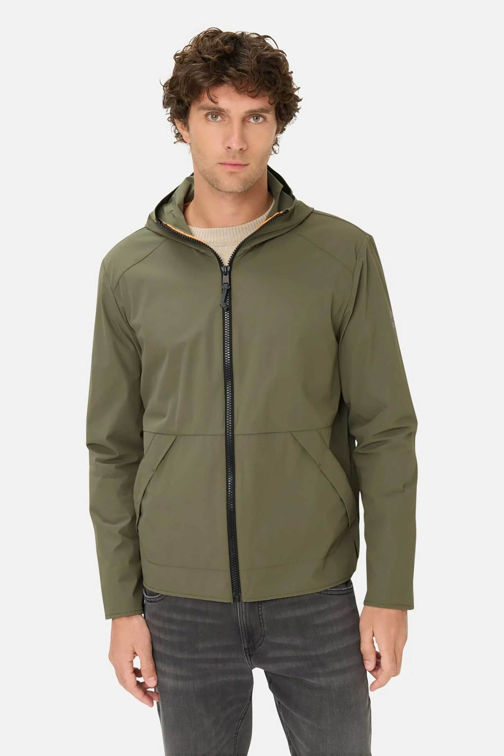 Camel Active ανδρικό jacket με κουκούλα και logo patch Regular Fit - C261-442855-7I23 Λαδί