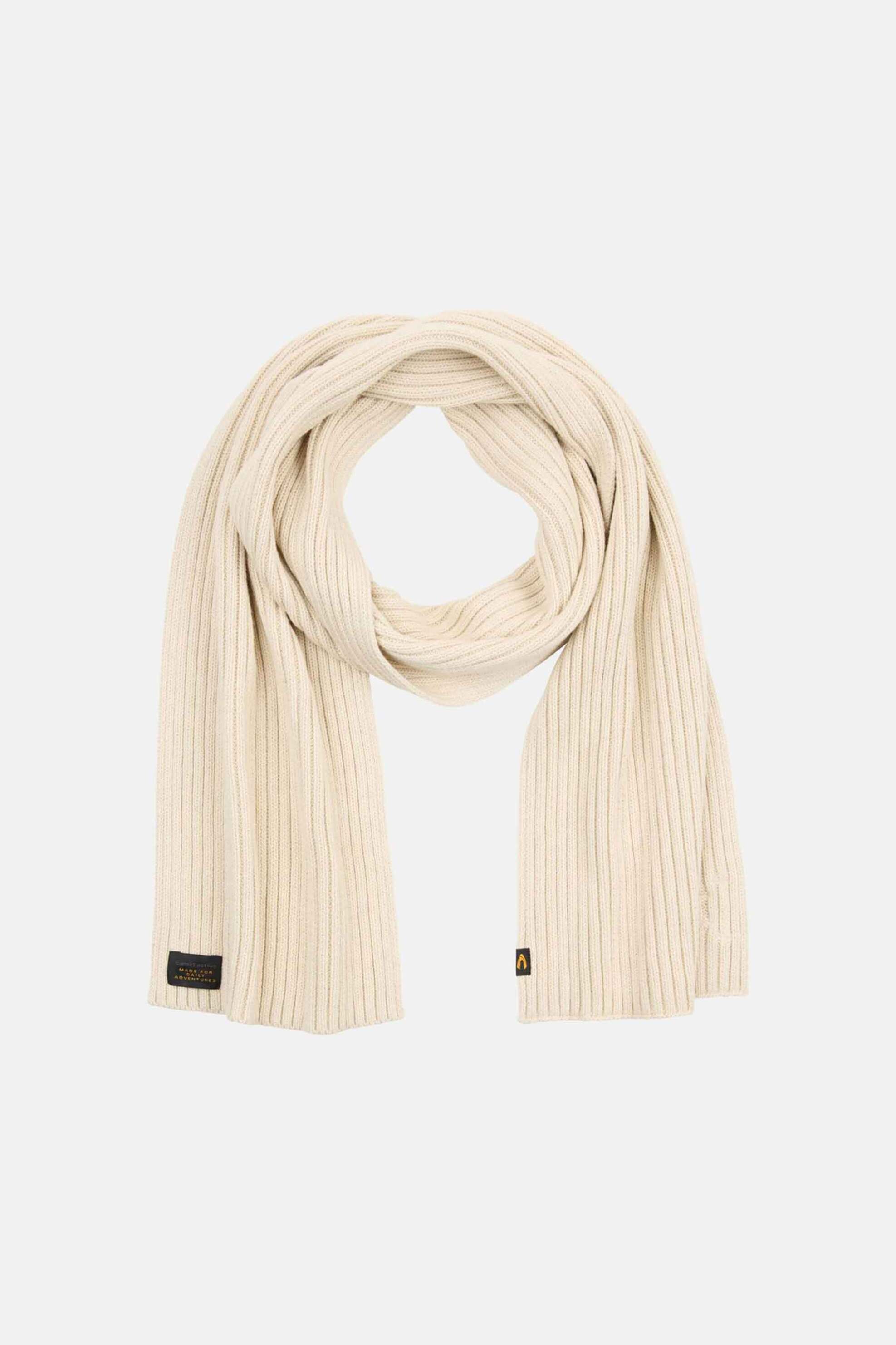 Camel Active ανδρικό πλεκτό κασκόλ ribbed με κασμίρι - C252-407500-6V50 Μπεζ