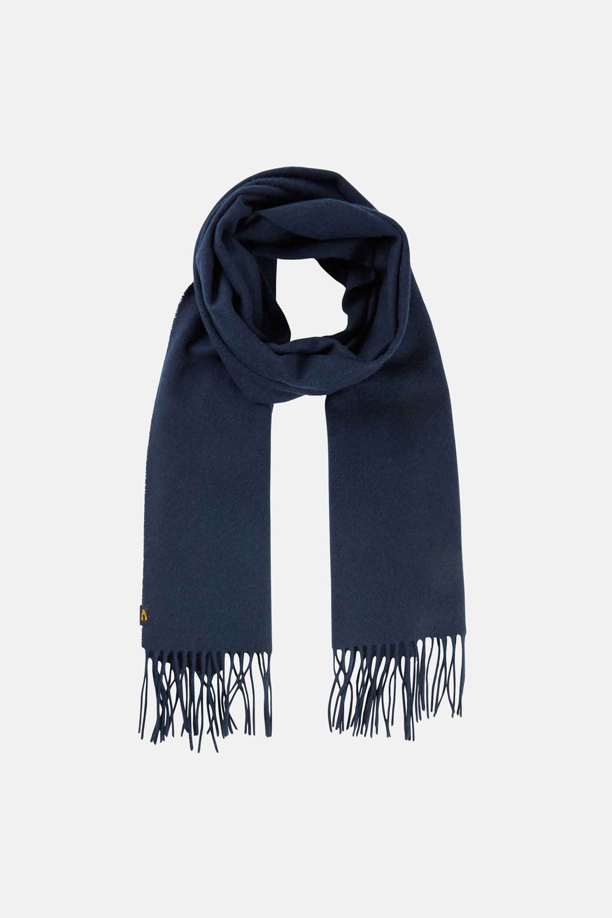 Camel Active ανδρικό μάλλινο κασκόλ με κρόσσια - C252-407210-6V21 Μπλε Σκούρο