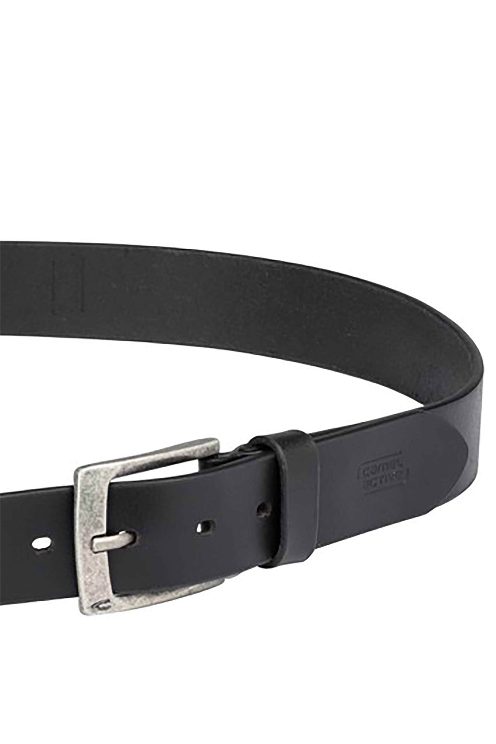 Camel Active Ανδρική Δερμάτινη Ζώνη με Μεταλλική Αγκράφα Και Ανάγλυφο Λογότυπο - C261Nos-402090-9B09 Μαύρο