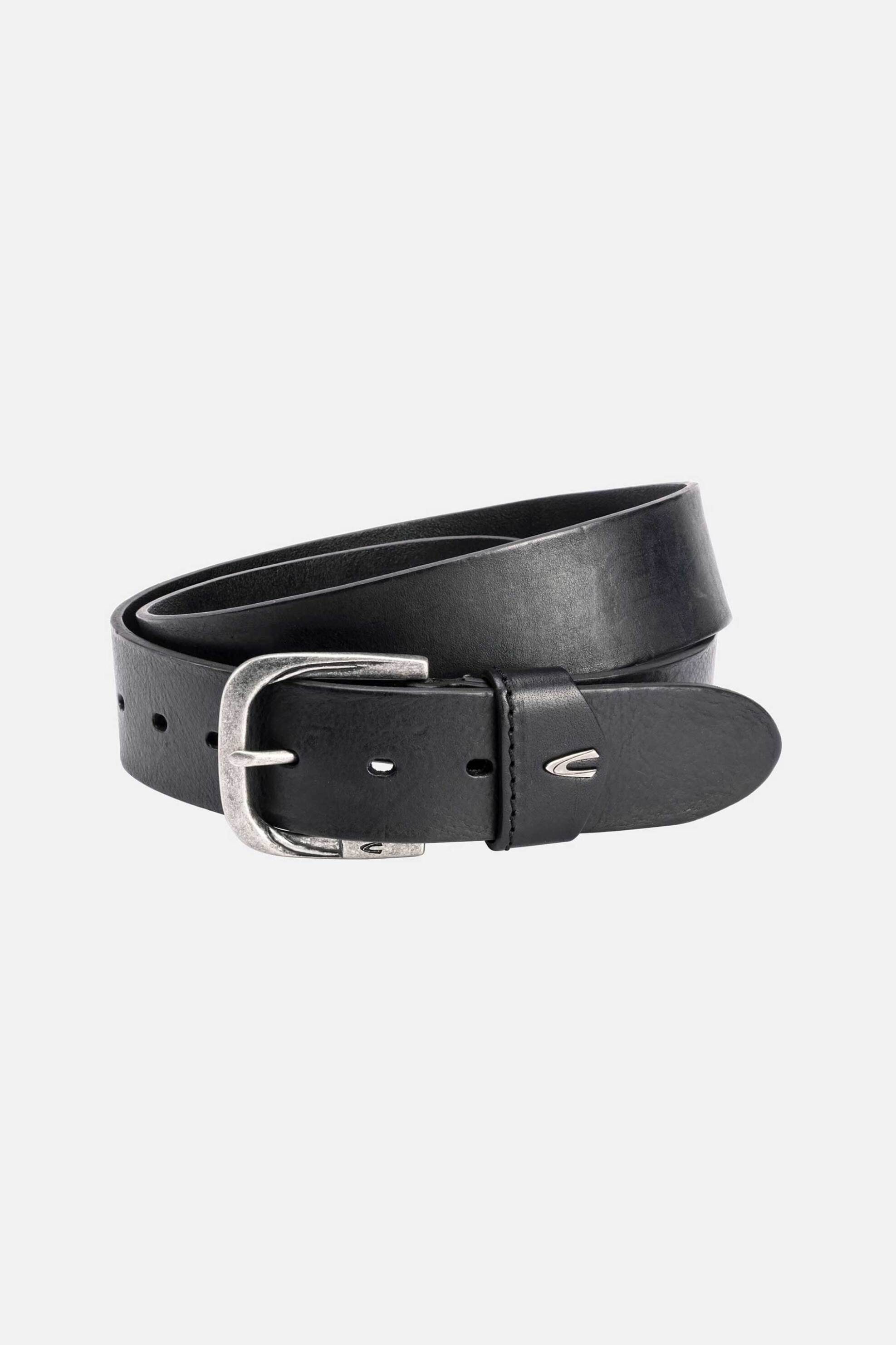 Camel Active ανδρική δερμάτινη ζώνη με μεταλλική αγκράφα και monogram - C261NOS-402060-9B06 Μαύρο