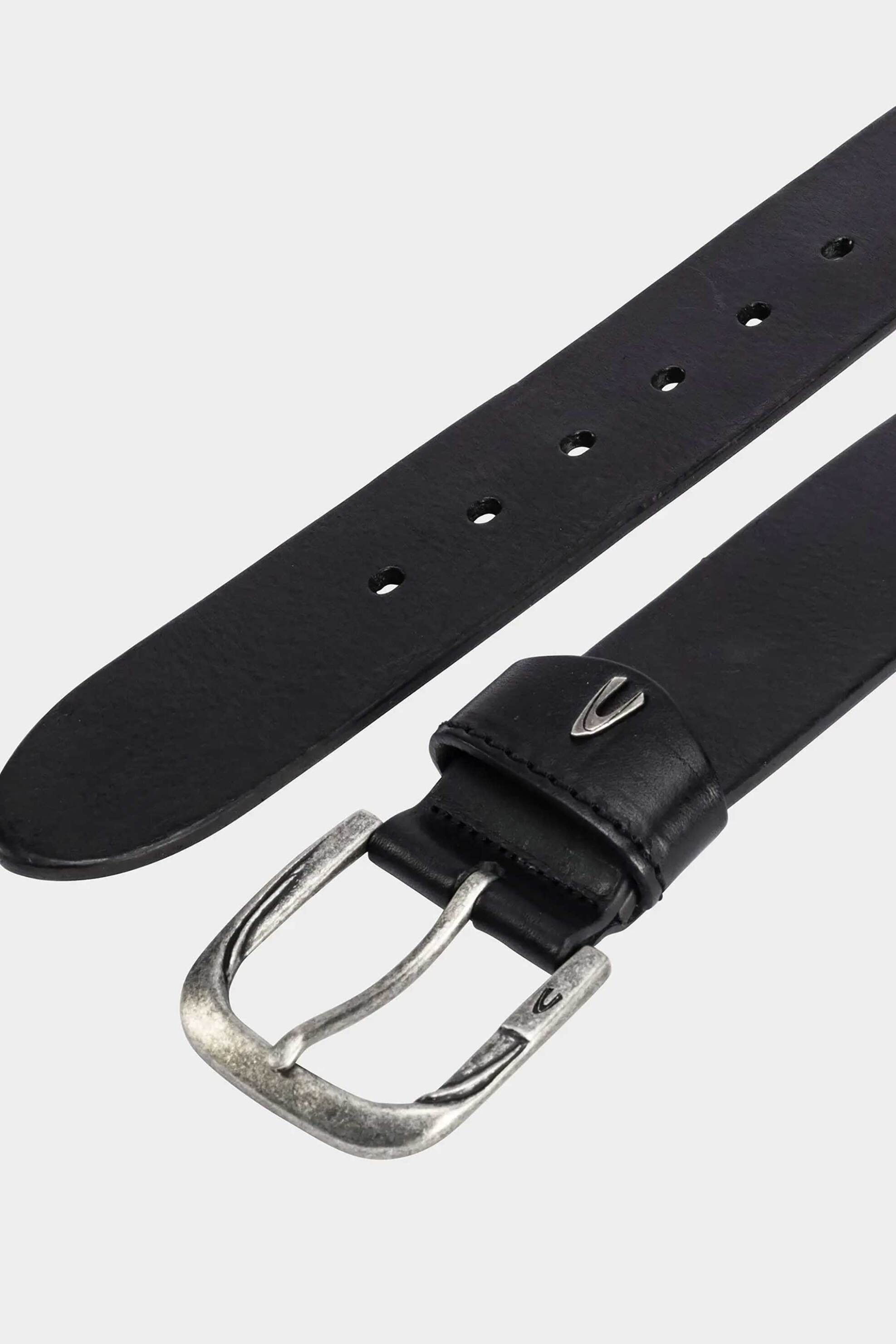 Camel Active Ανδρική Δερμάτινη Ζώνη με Μεταλλική Αγκράφα Και Monogram - C261Nos-402060-9B06 Μαύρο