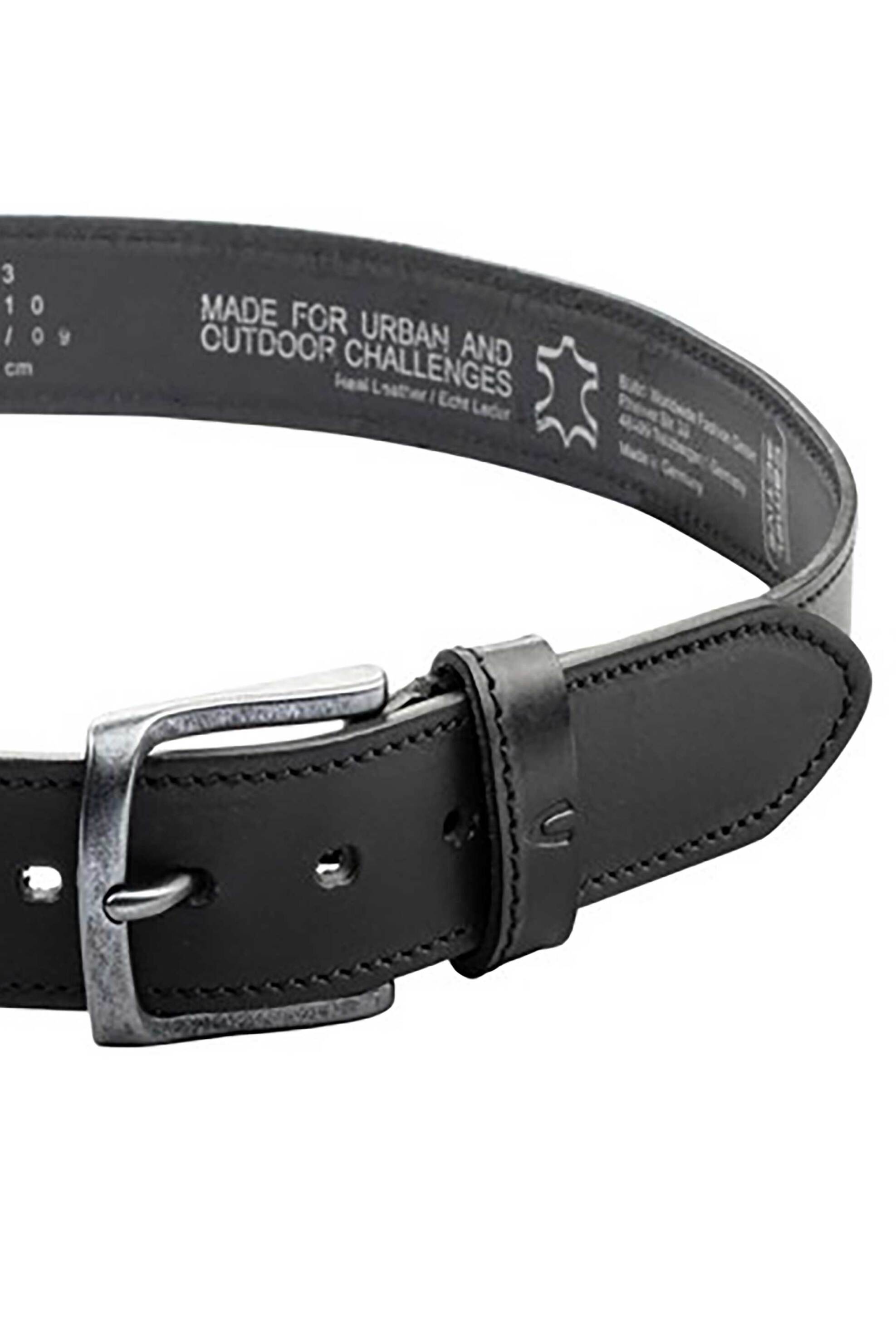 Camel Active Ανδρική Δερμάτινη Ζώνη με Μεταλλική Αγκράφα - C261Nos-402010-9B01 Μαύρο