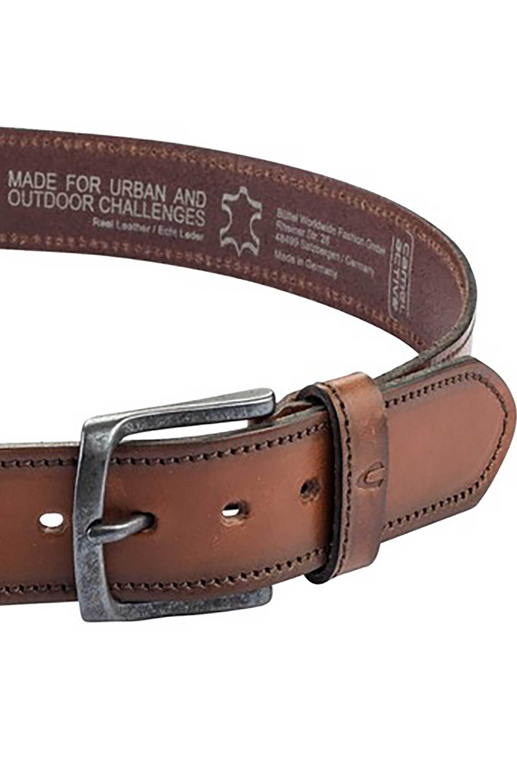 Camel Active Ανδρική Δερμάτινη Ζώνη με Μεταλλική Αγκράφα - C261Nos-402010-9B01 Καφέ